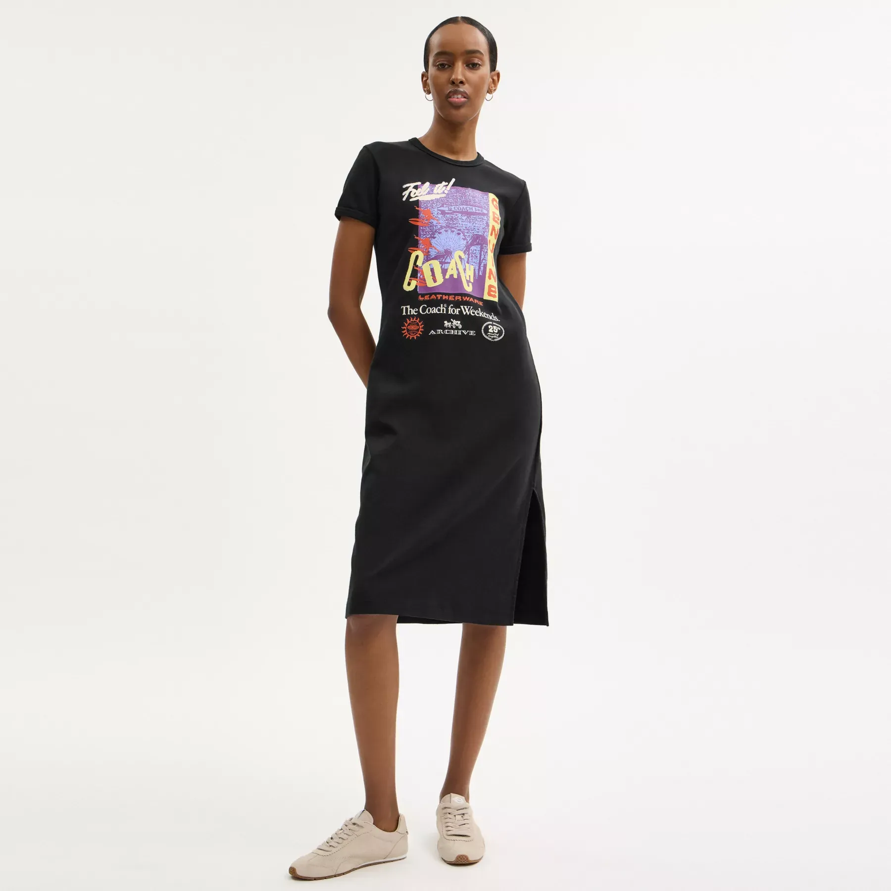 90s Fit T-Shirt Dress Black
