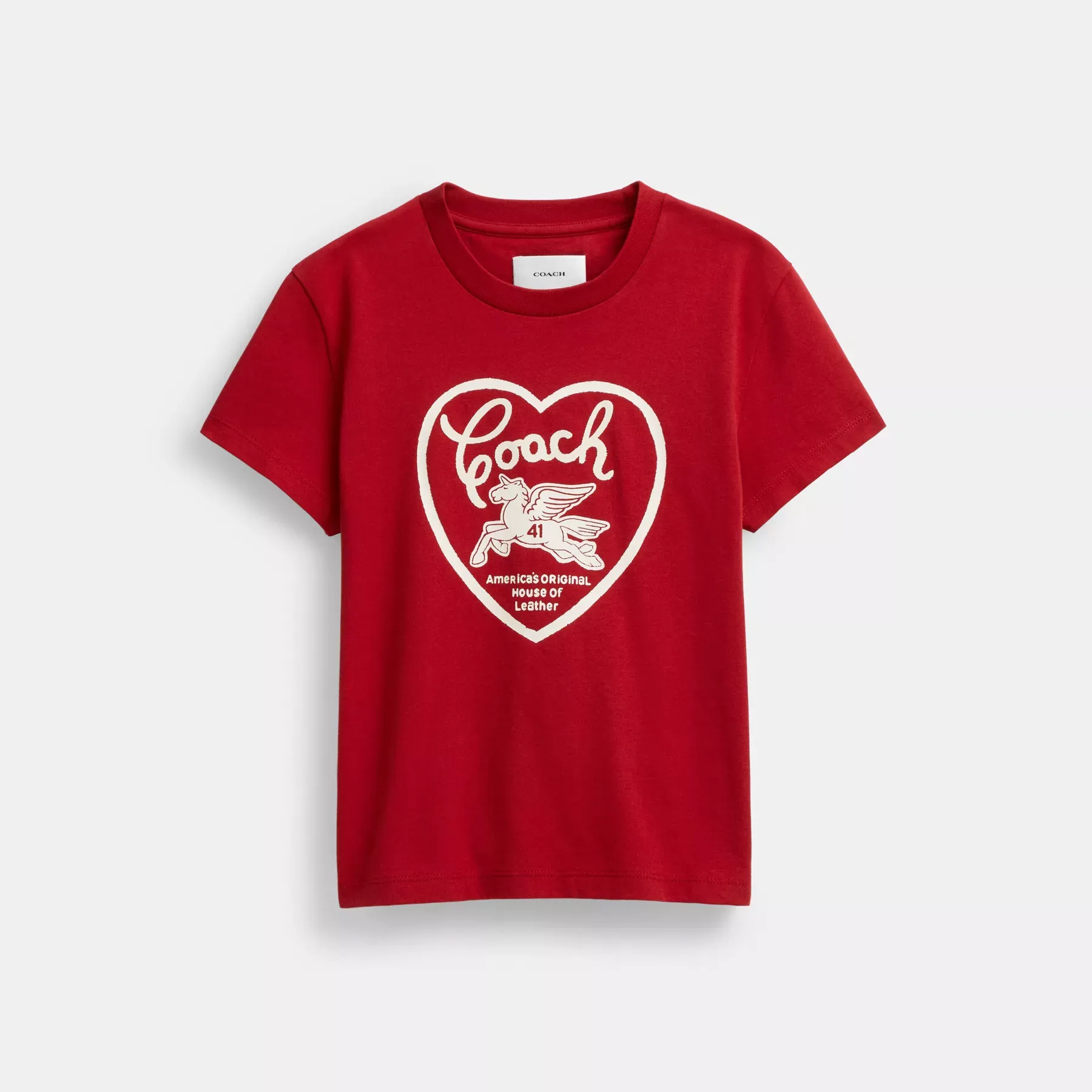 90s Heart T-Shirt In Organic Cotton Red 90s Heart T-Shirt In Organic Cotton Red