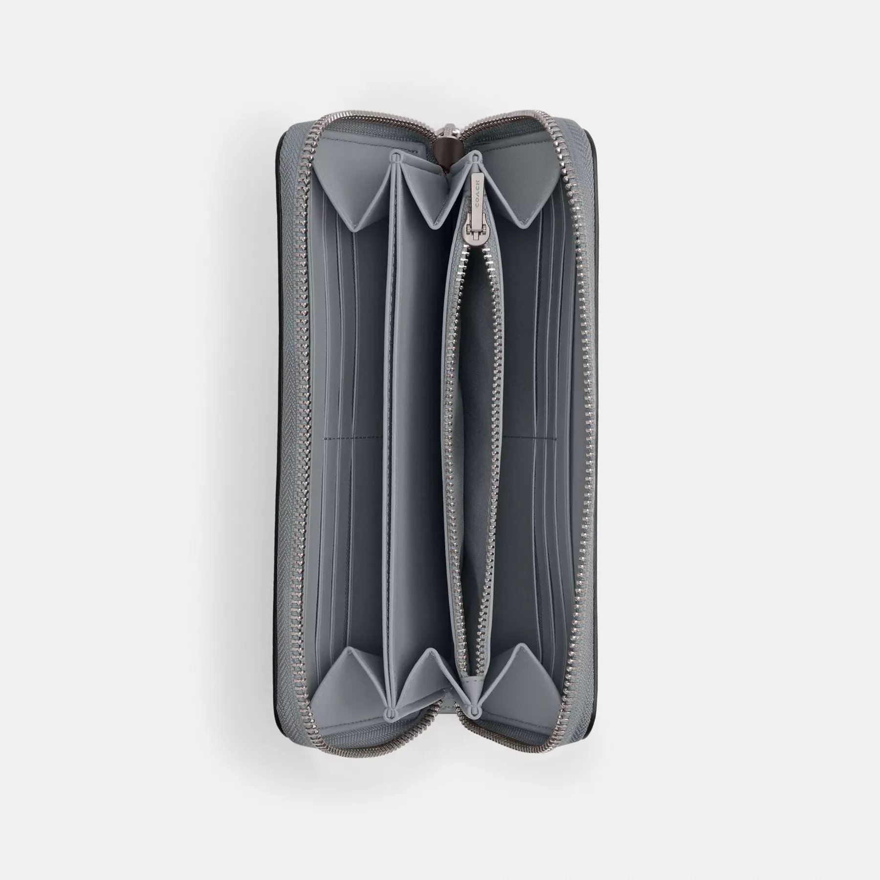 Accordion Zip Wallet Grey Blue