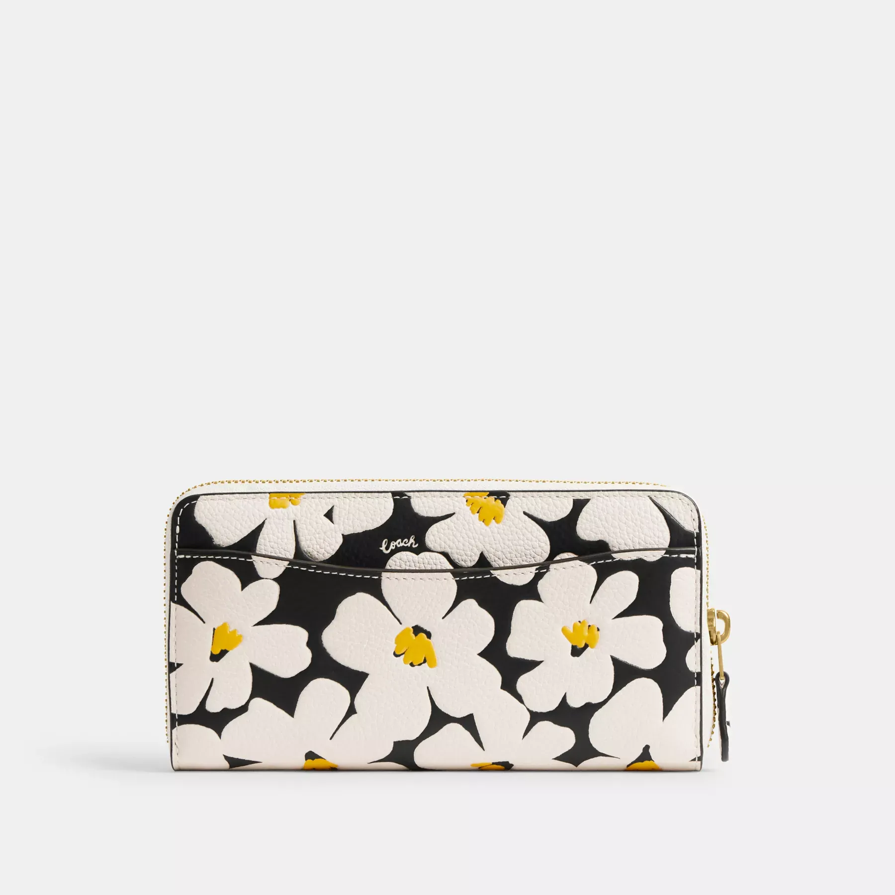 Accordion Zip Wallet With Floral Print Chalk Multi