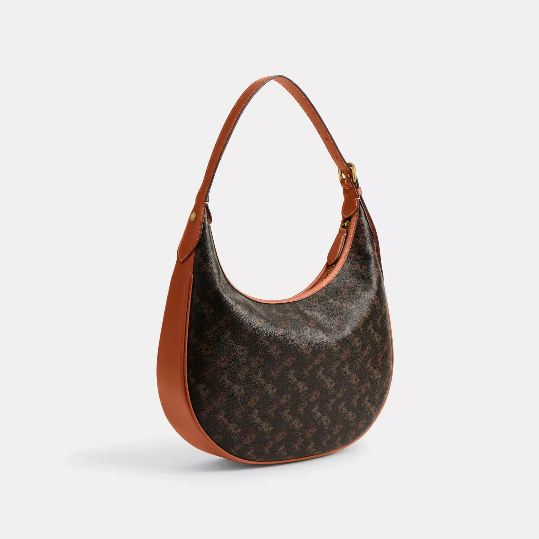 Ace Hobo Bag With Horse And Carriage Print Truffle Burnished Amber