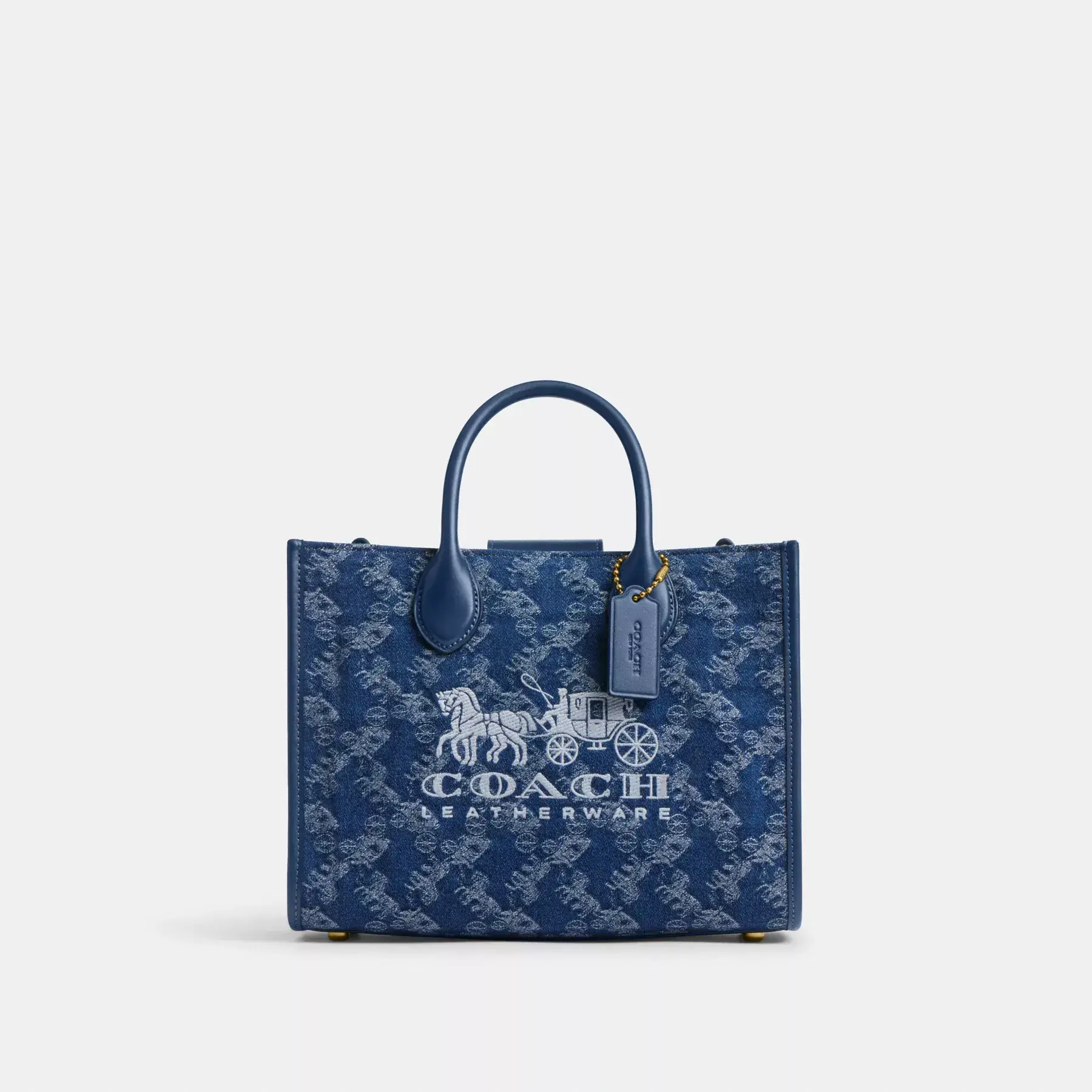 Ace Tote Bag 26 With Horse And Carriage Print Deep Blue Multi