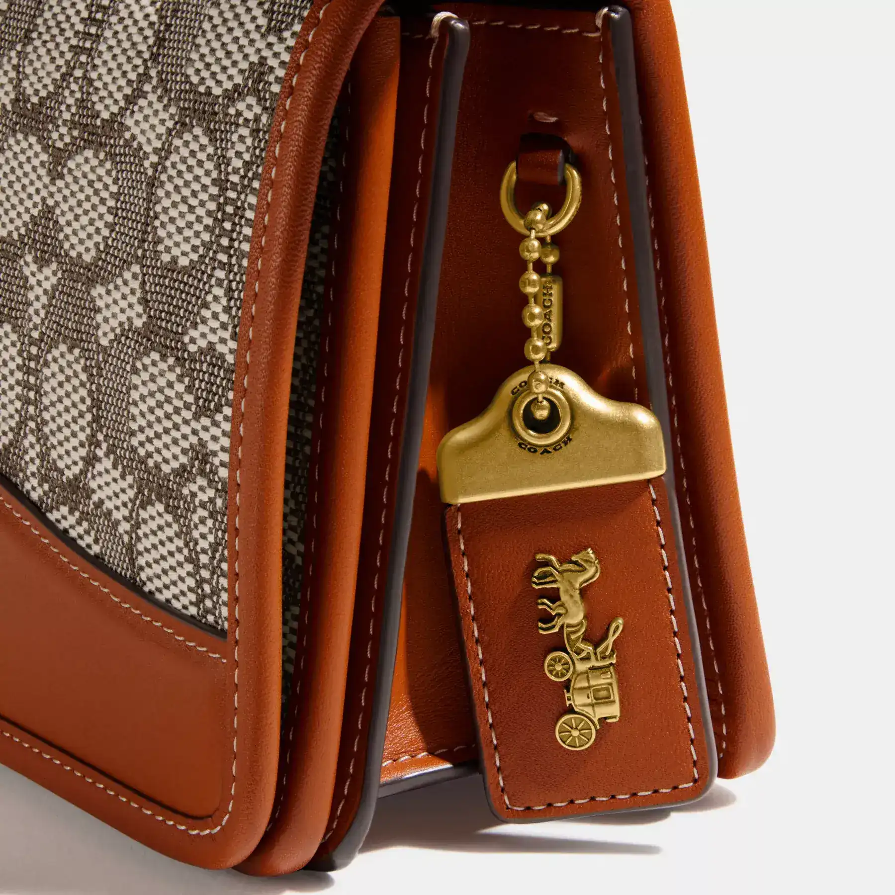 Bandit Shoulder Bag In Signature Textile Jacquard Cocoa Burnished Amb Bandit Shoulder Bag In Signature Textile Jacquard Cocoa Burnished Amb