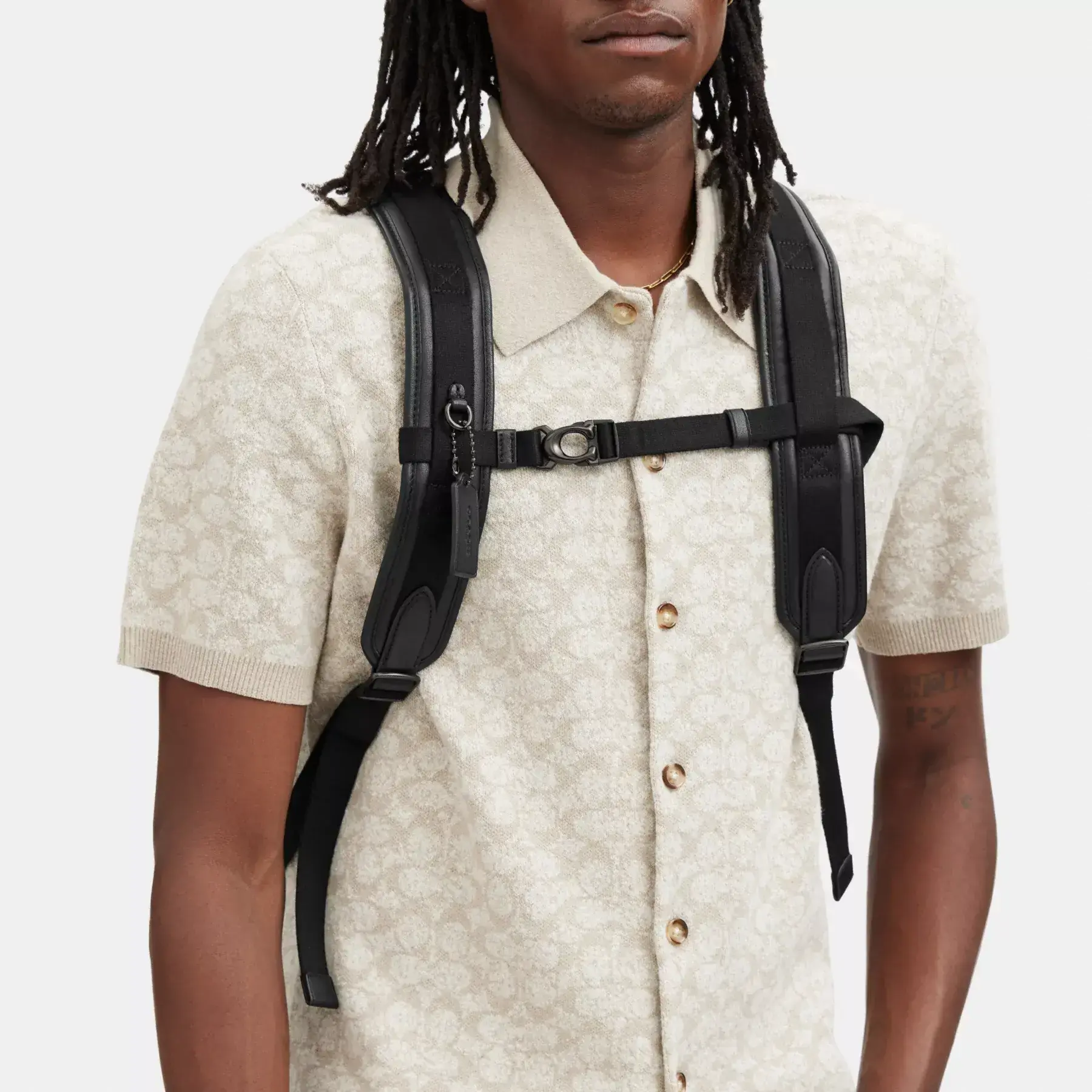 Beck Roll Top Backpack In Signature Canvas Charcoal Beck Roll Top Backpack In Signature Canvas Charcoal