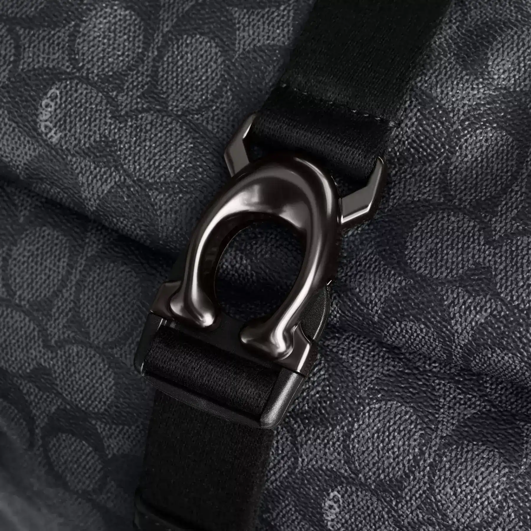 Beck Roll Top Backpack In Signature Canvas Charcoal Beck Roll Top Backpack In Signature Canvas Charcoal