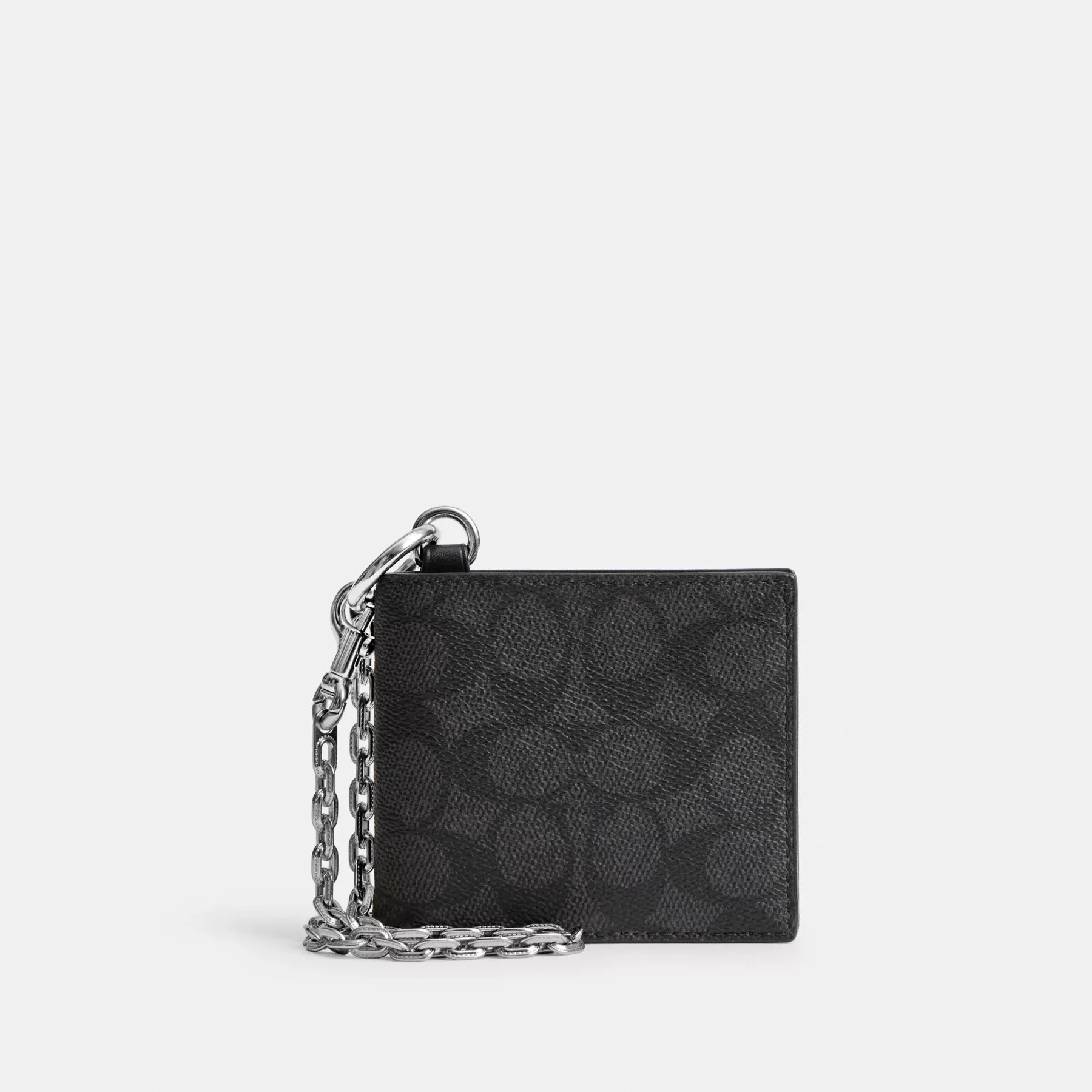 Billfold Wallet With Chain In Signature Canvas Charcoal Signature
