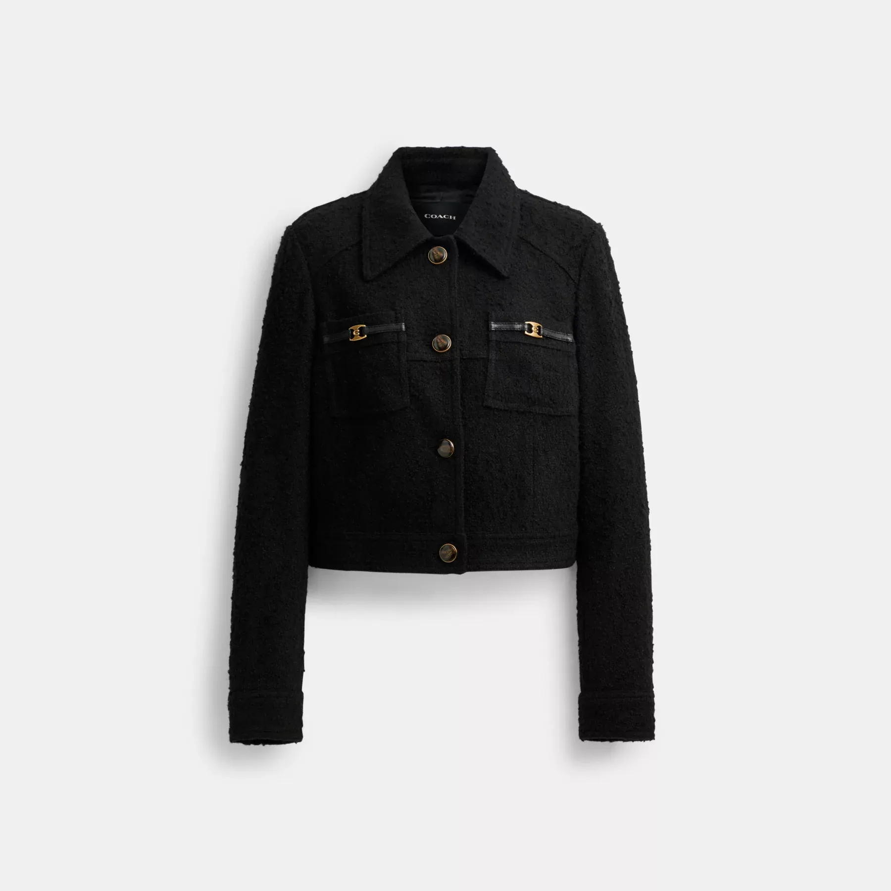 Boucle Shrunken Jacket Black