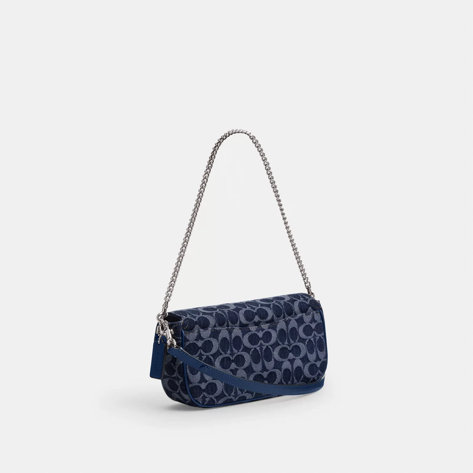 Brook Flap Chain Bag In Signature Denim Deep Blue Multi
