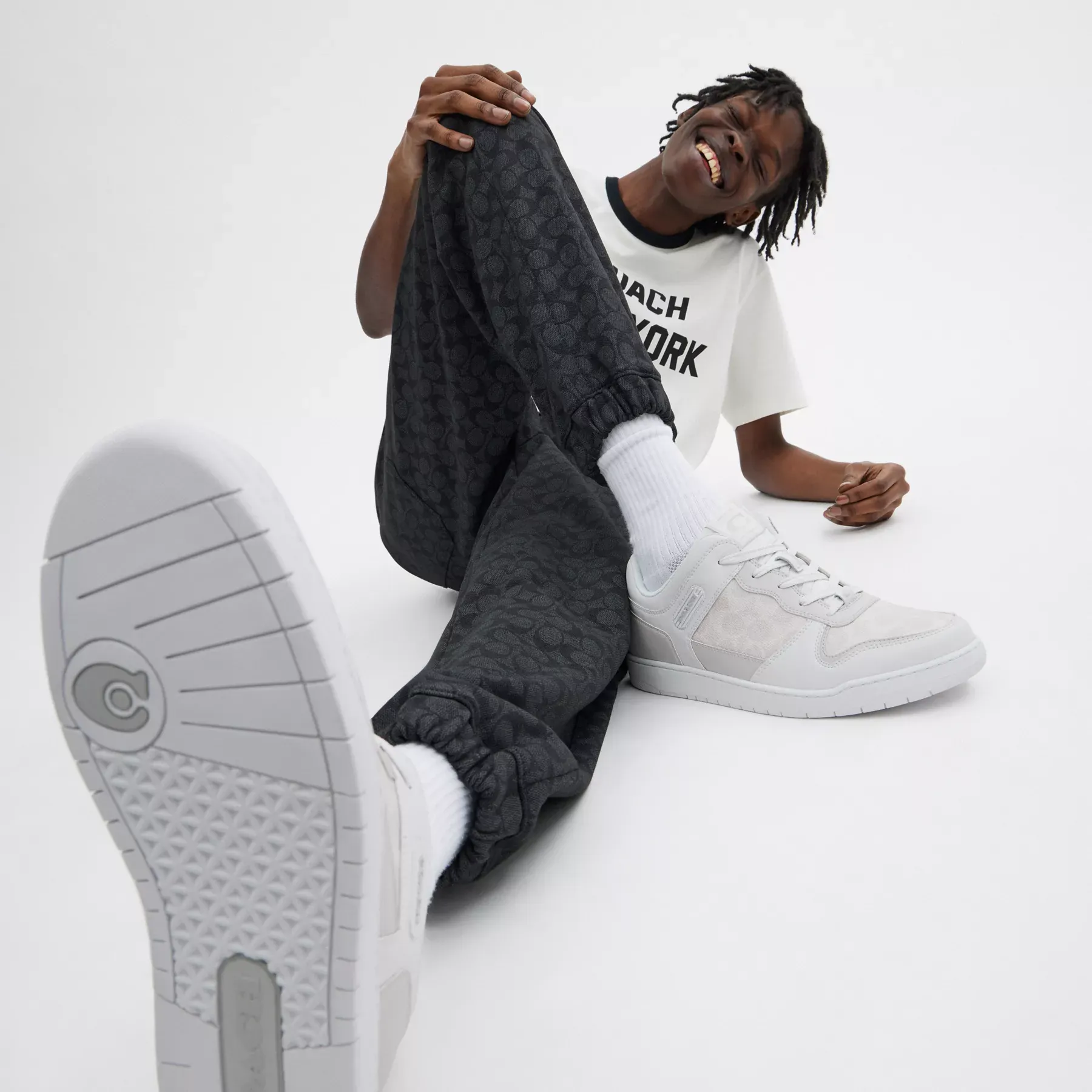 C201 Sneaker In Signature Canvas Optic White C201 Sneaker In Signature Canvas Optic White