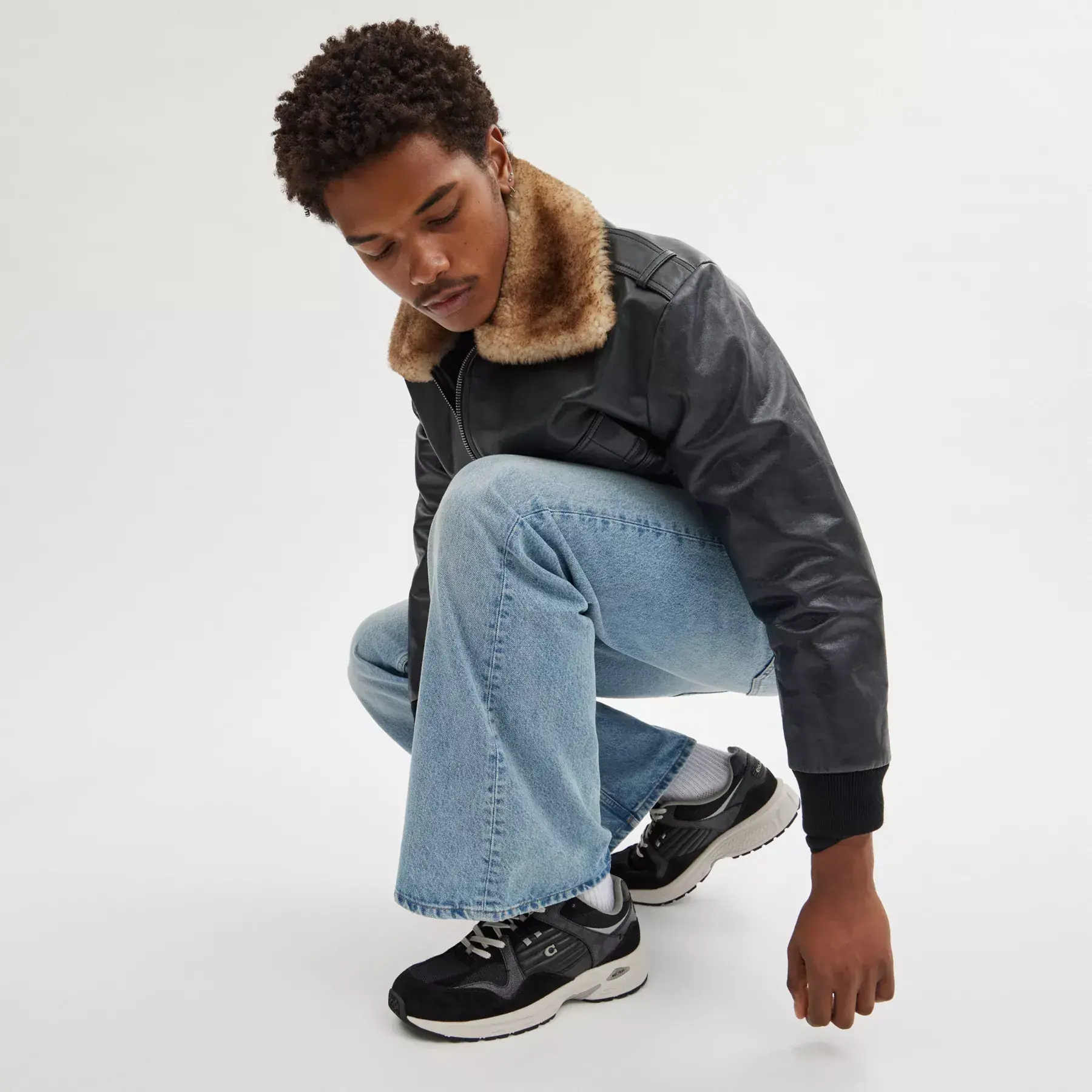 C301 Sneaker With Signature Canvas Charcoal/Black C301 Sneaker With Signature Canvas Charcoal/Black