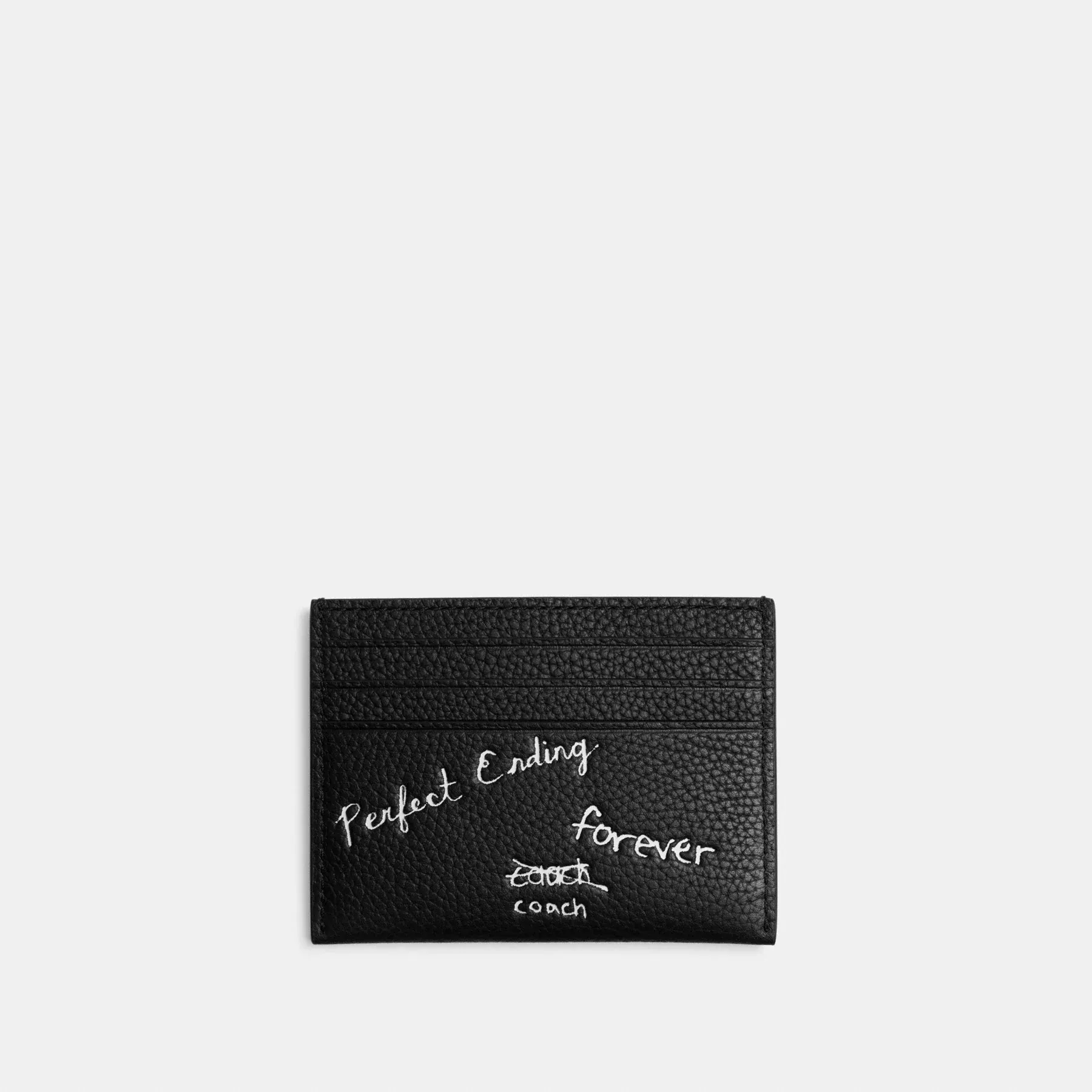 Card Case With Sketch Print Black Multi