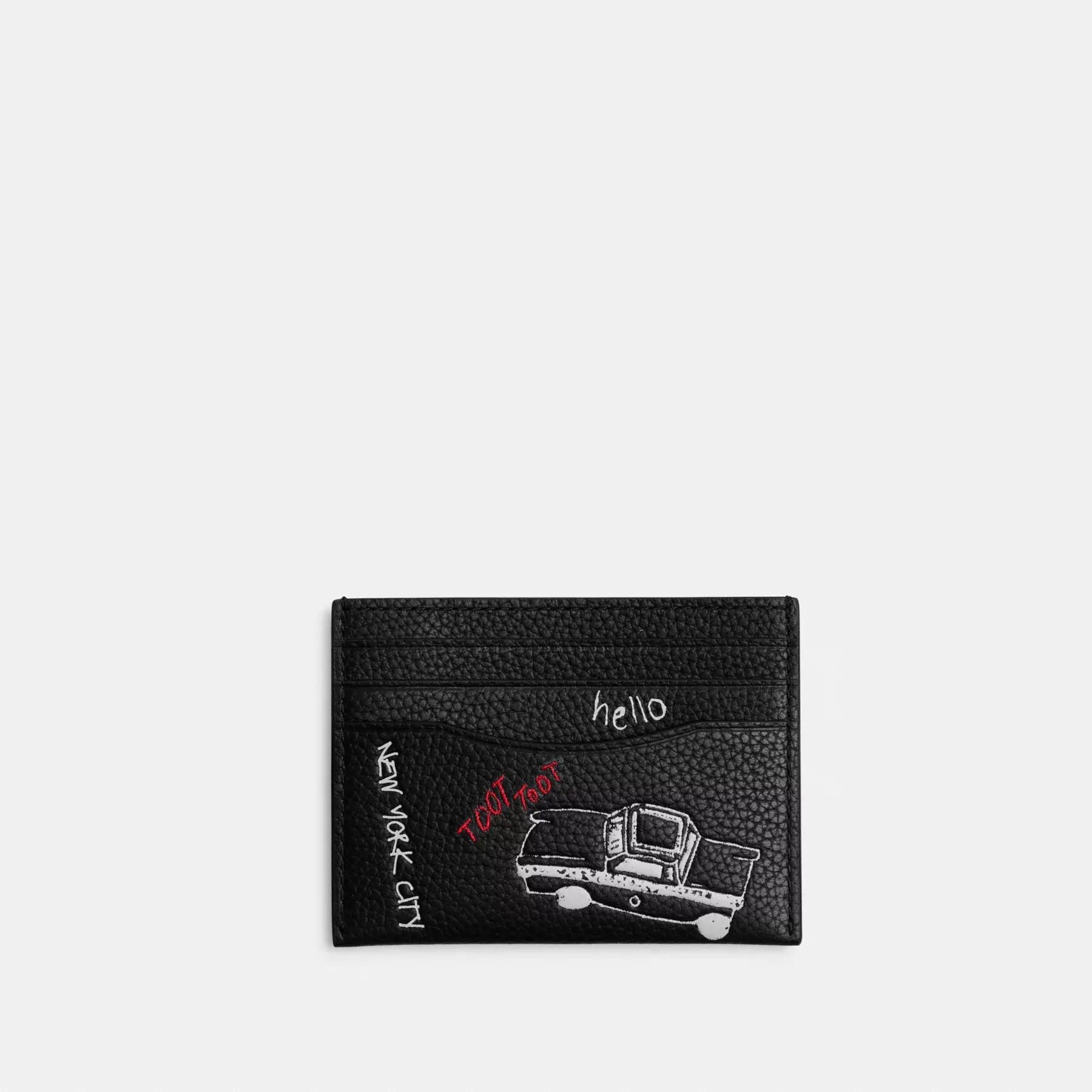 Card Case With Sketch Print Black Multi