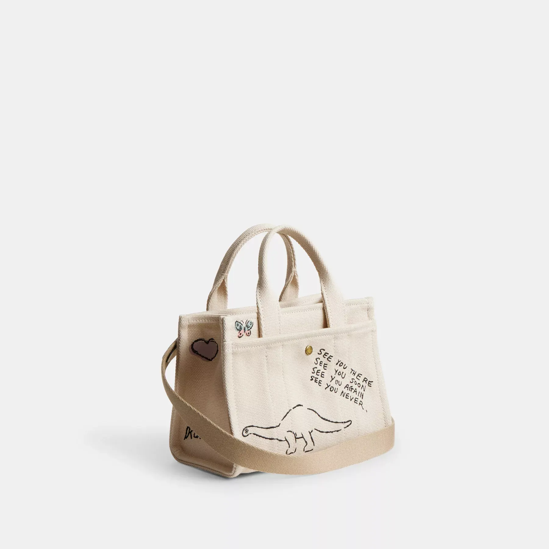 Cargo Tote Bag 20 With Sketch Print Natural Multi