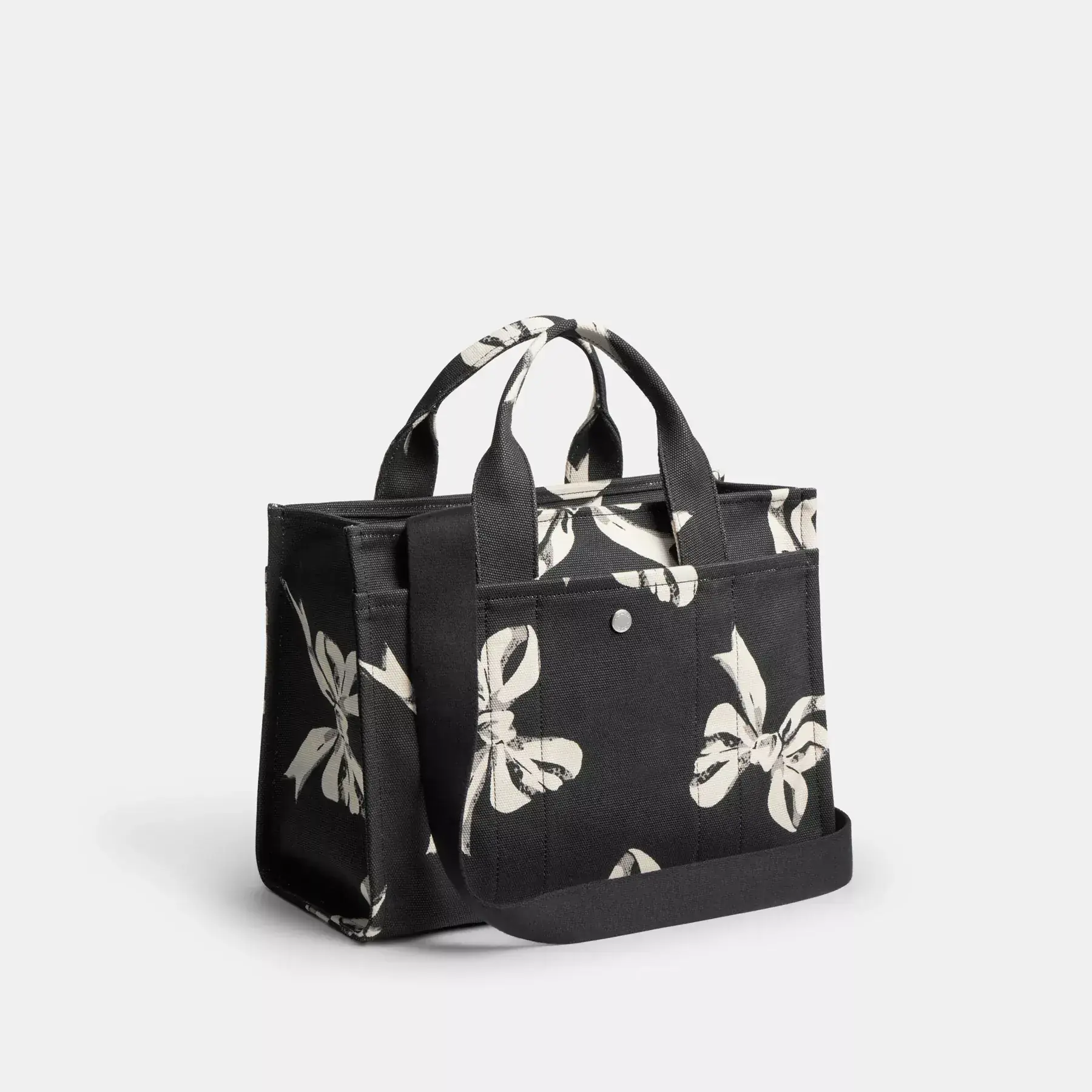 Cargo Tote Bag With Bow Print Black Multi