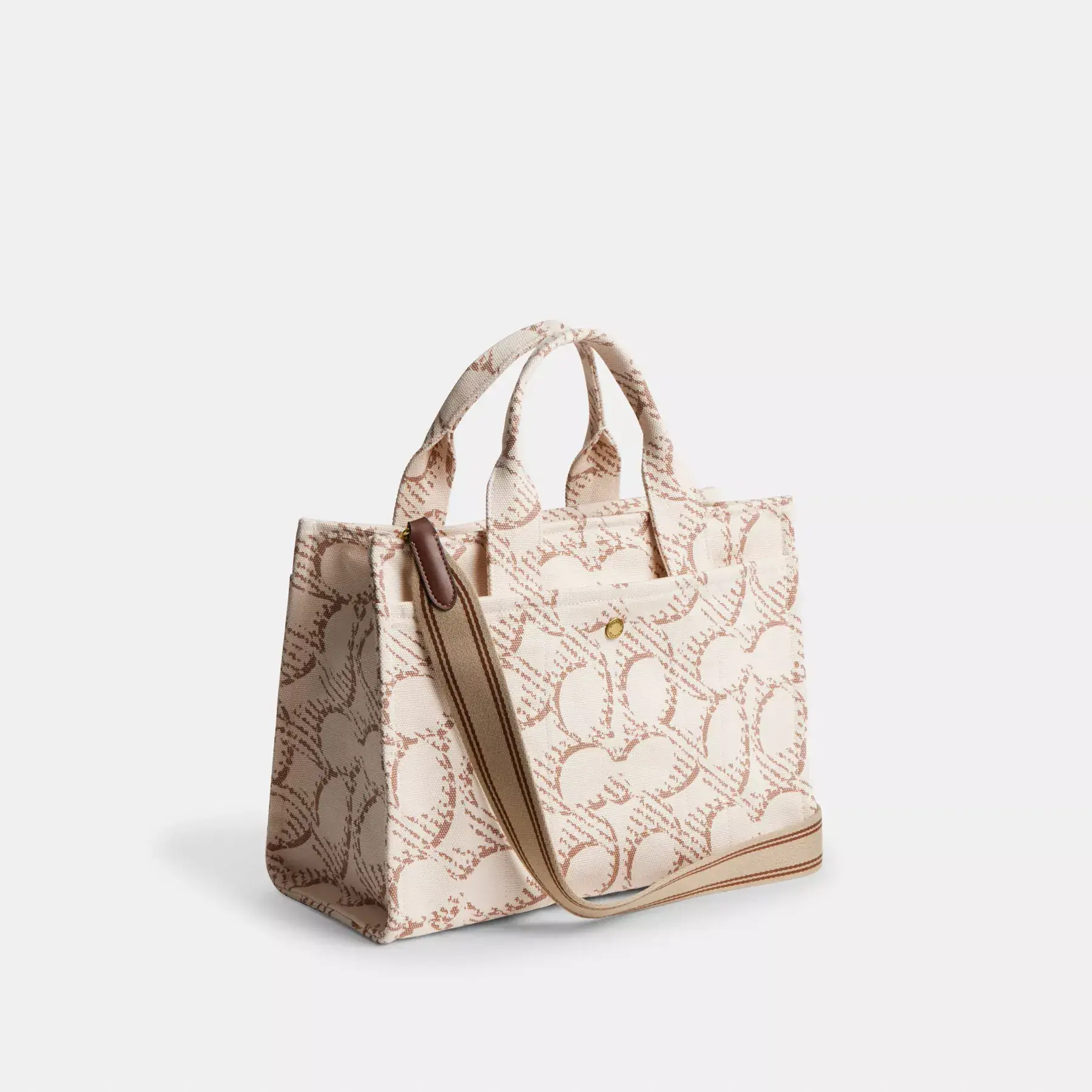 Cargo Tote Bag With Signature Canvas Natural Multi