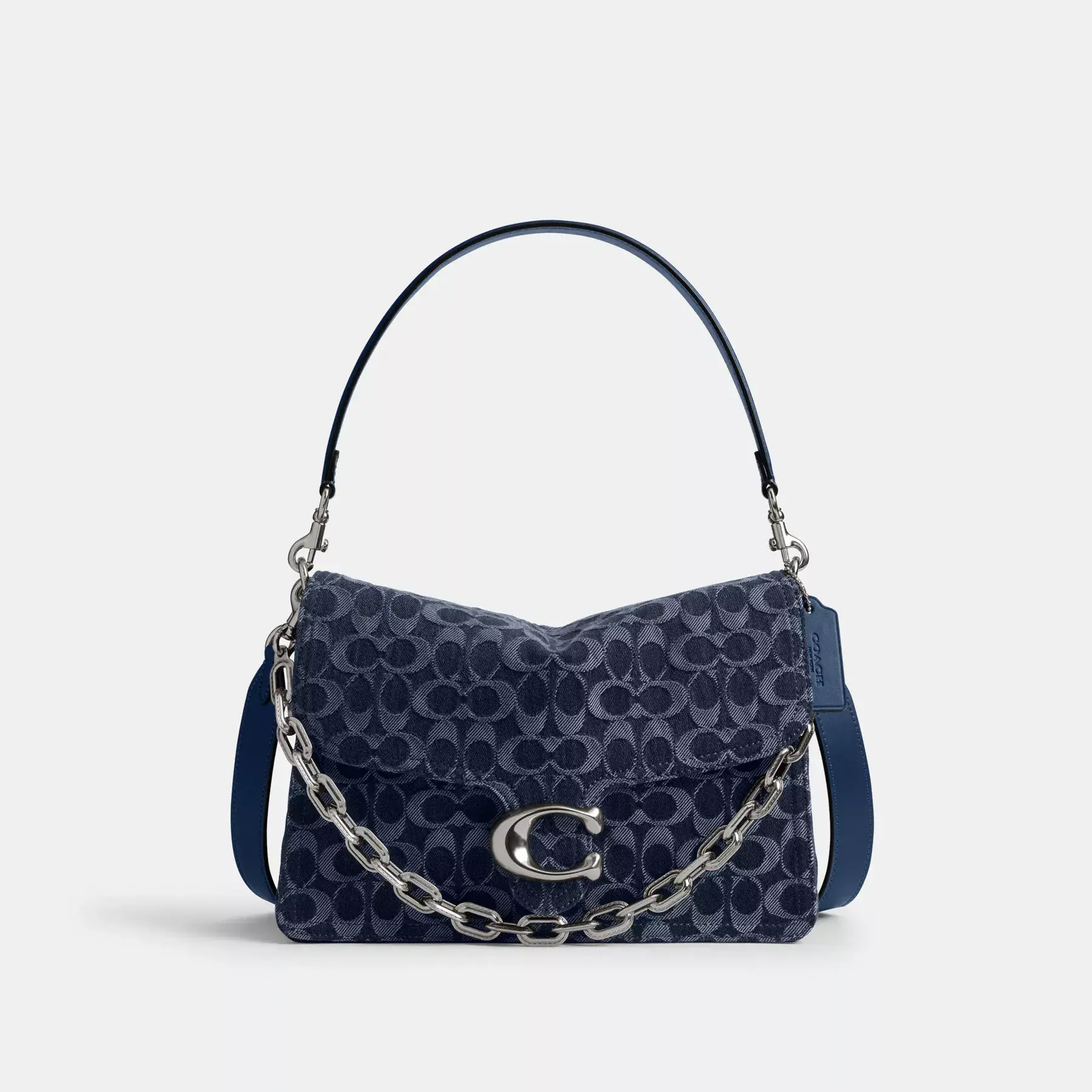 Chain Tabby Shoulder Bag 30 In Signature Denim Deep Blue Multi