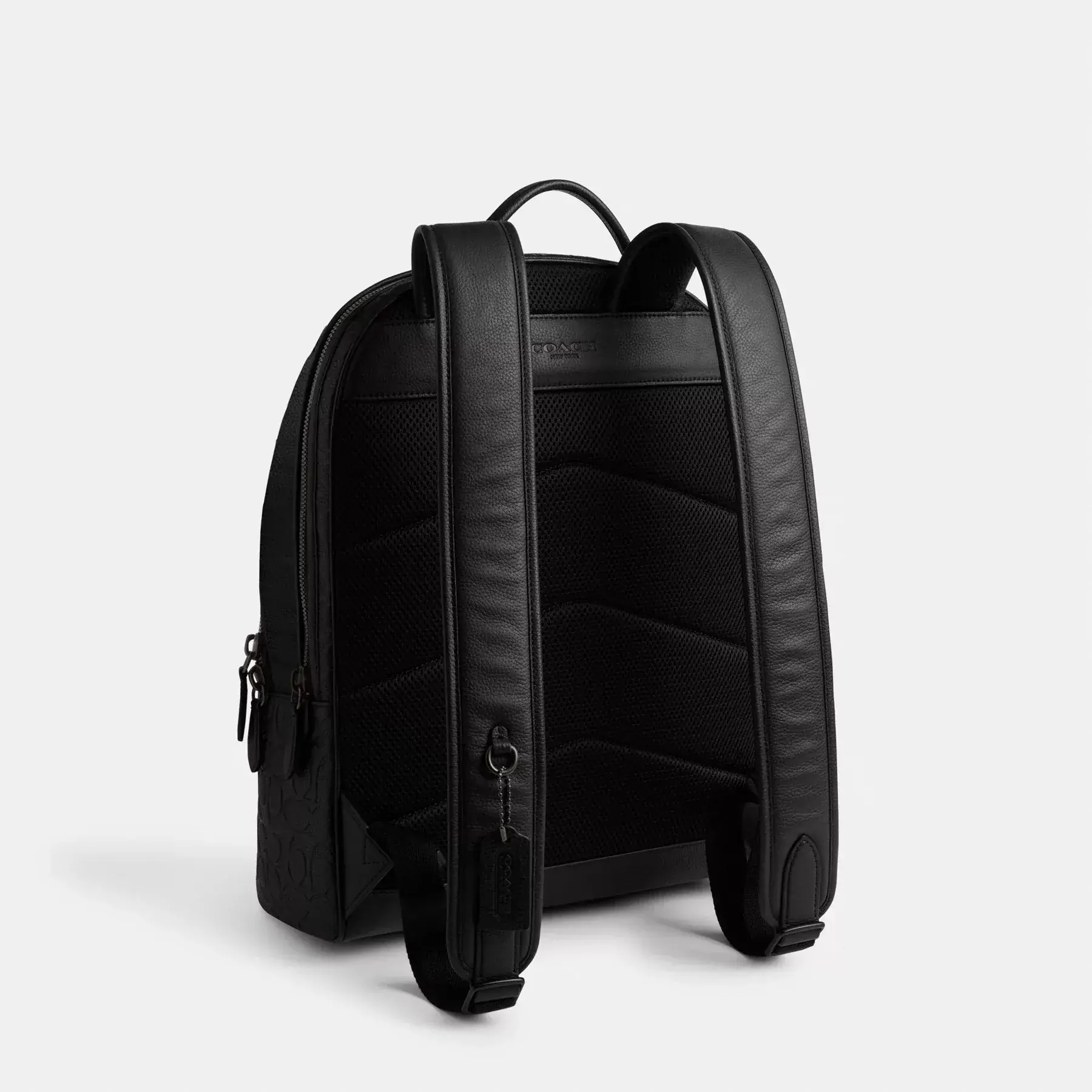 Charter Backpack In Signature Leather Black