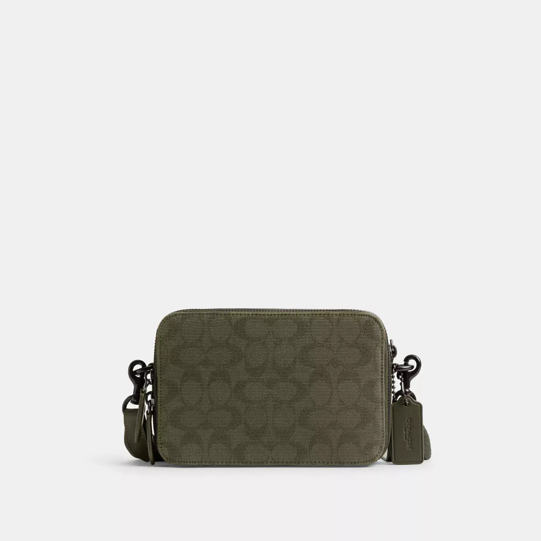 Charter Crossbody 19 In Signature Canvas Jacquard Army Green