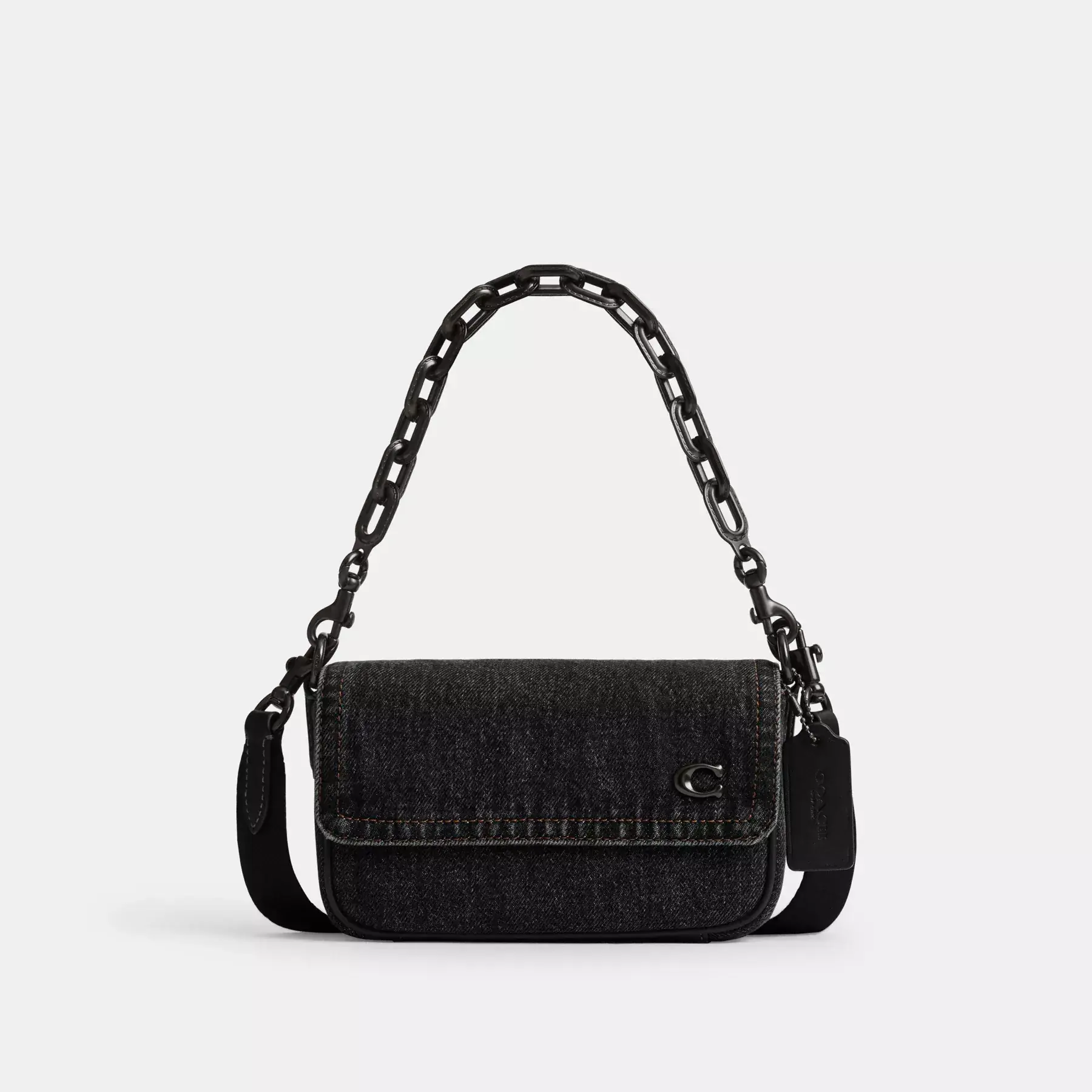 Charter Flap Crossbody Bag 18 Washed Black Charter Flap Crossbody Bag 18 Washed Black