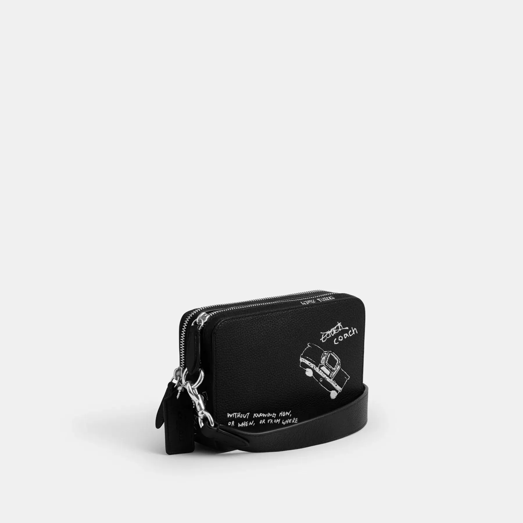 Charter Slim Crossbody Bag With Sketch Print Black Multi