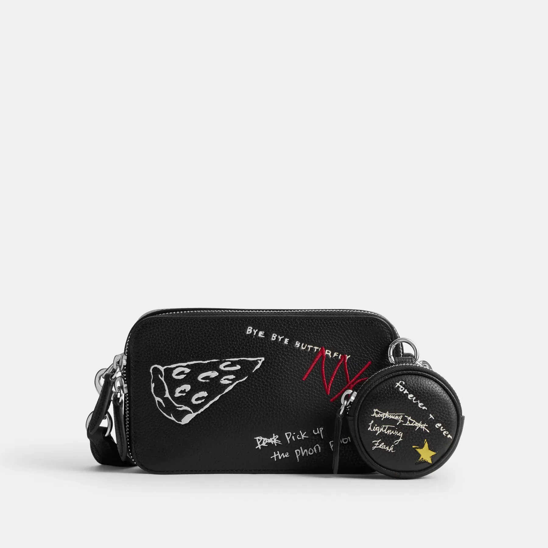 Charter Slim Crossbody Bag With Sketch Print Black Multi