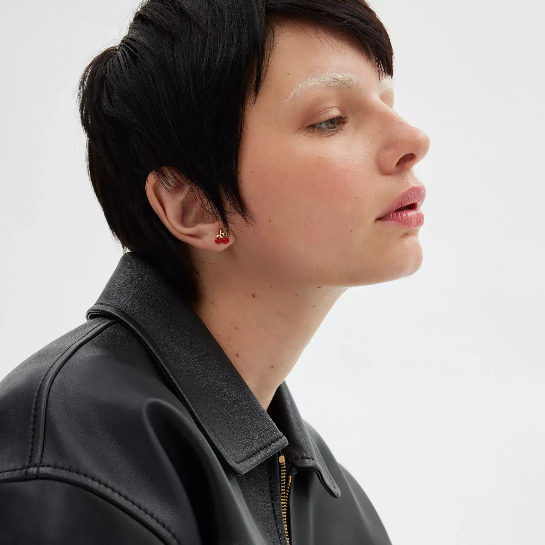 Cherry Stud Earrings Gold/Red