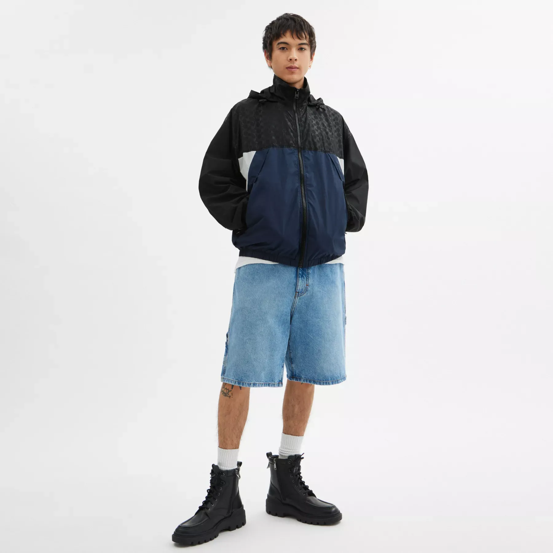 Colorblock Windbreaker Navy/Black