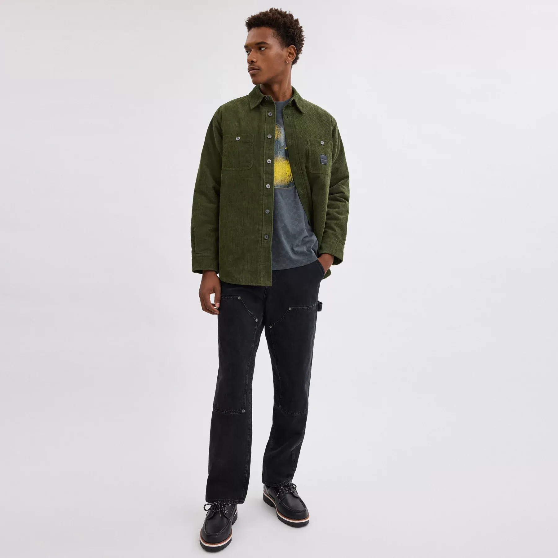 Corduroy Shirt Jacket Olive Green