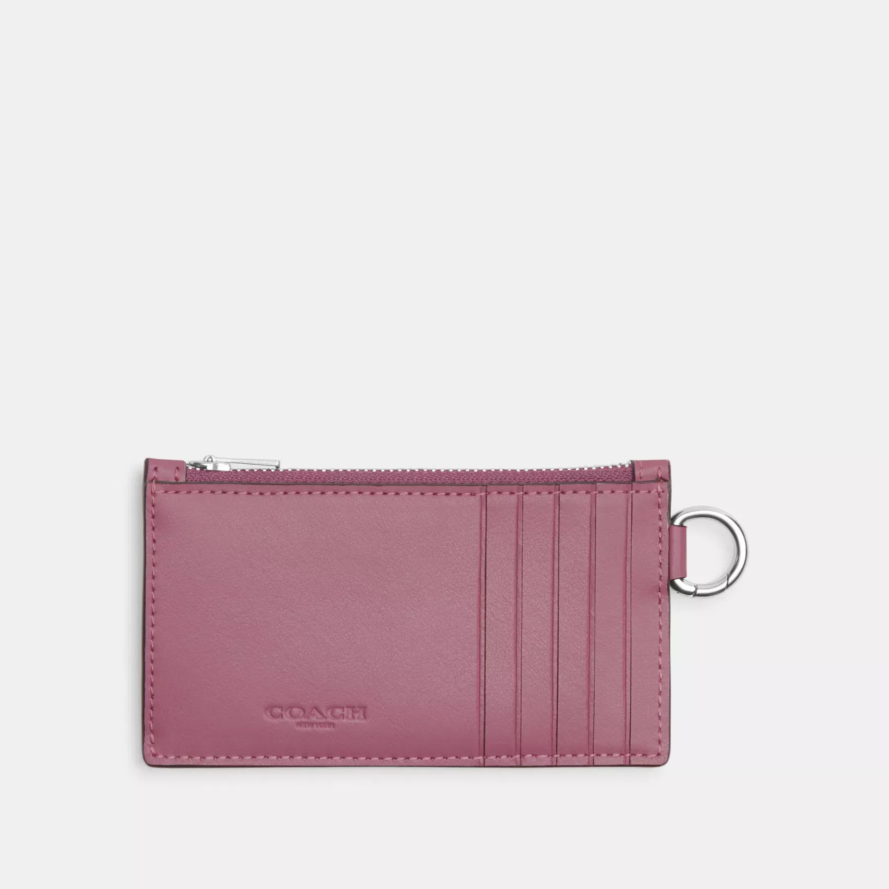 Cosmic Coach Zip Card Case With Rocket Violet Orchid