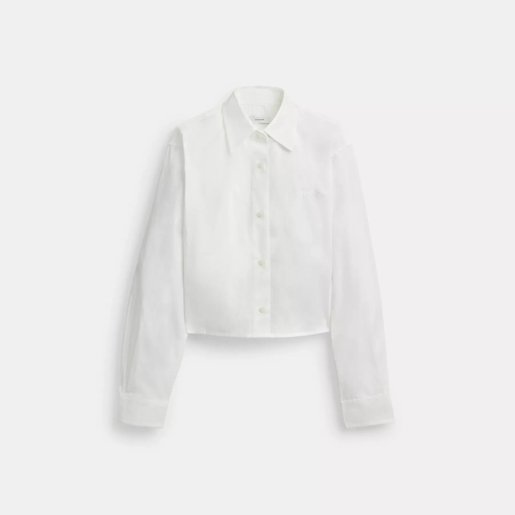 Cropped Button Up Shirt White