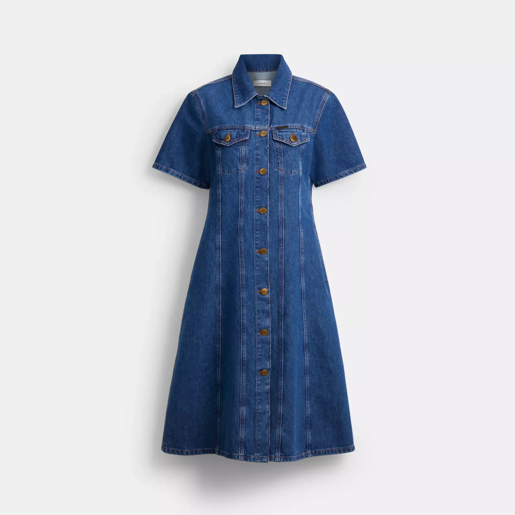Denim Midi Dress Medium Blue