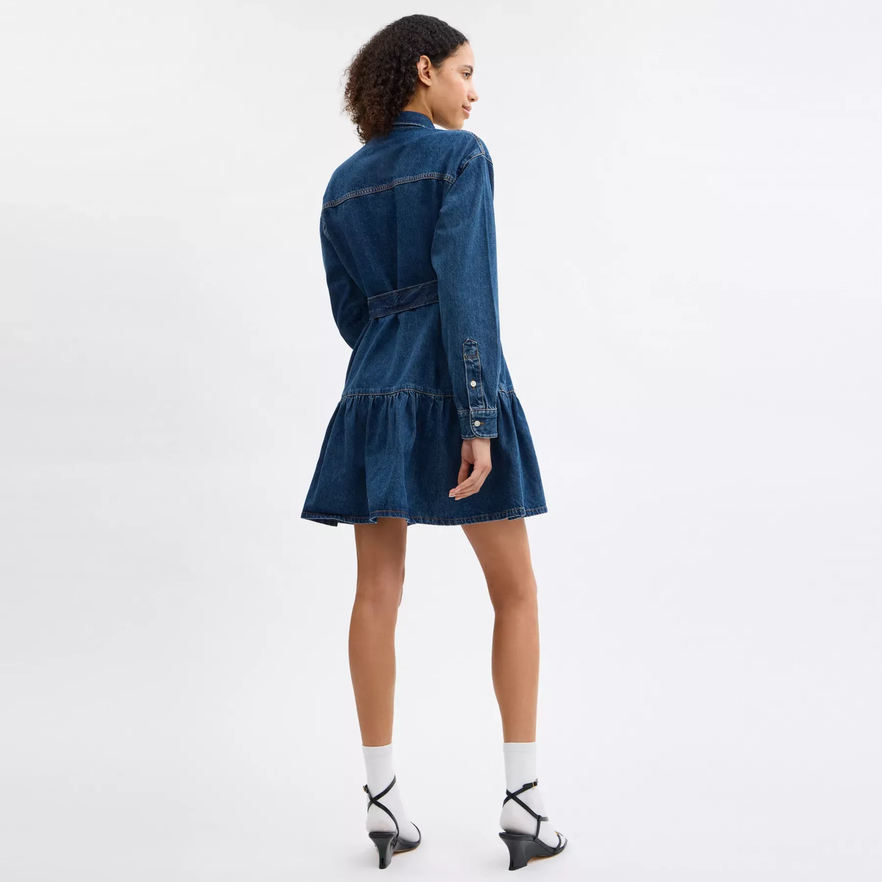 Denim Shirt Dress Dark Blue Denim Shirt Dress Dark Blue