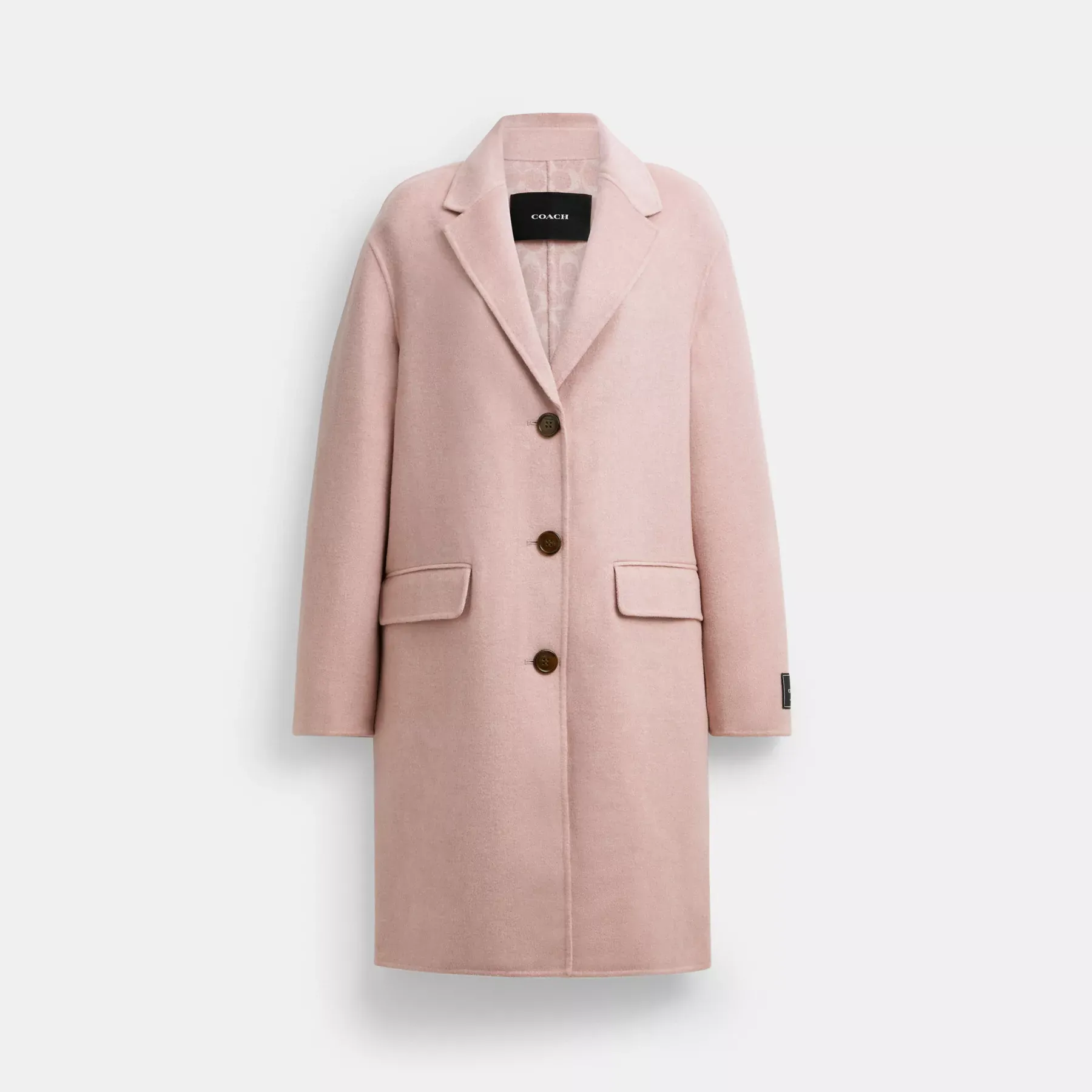 Double Faced Wool Coat Pink