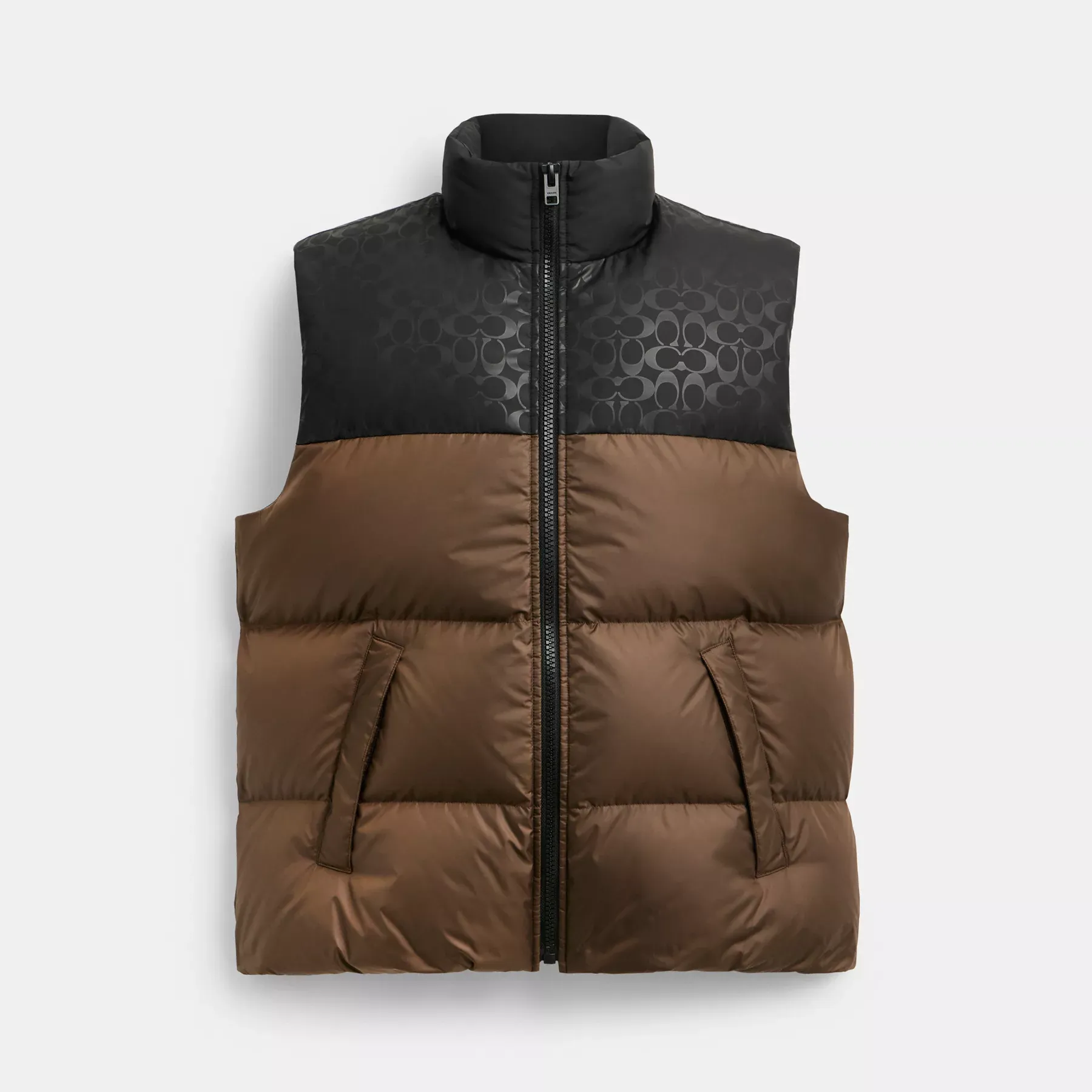 Down Puffer Vest In Recycled Polyester Dark Moss