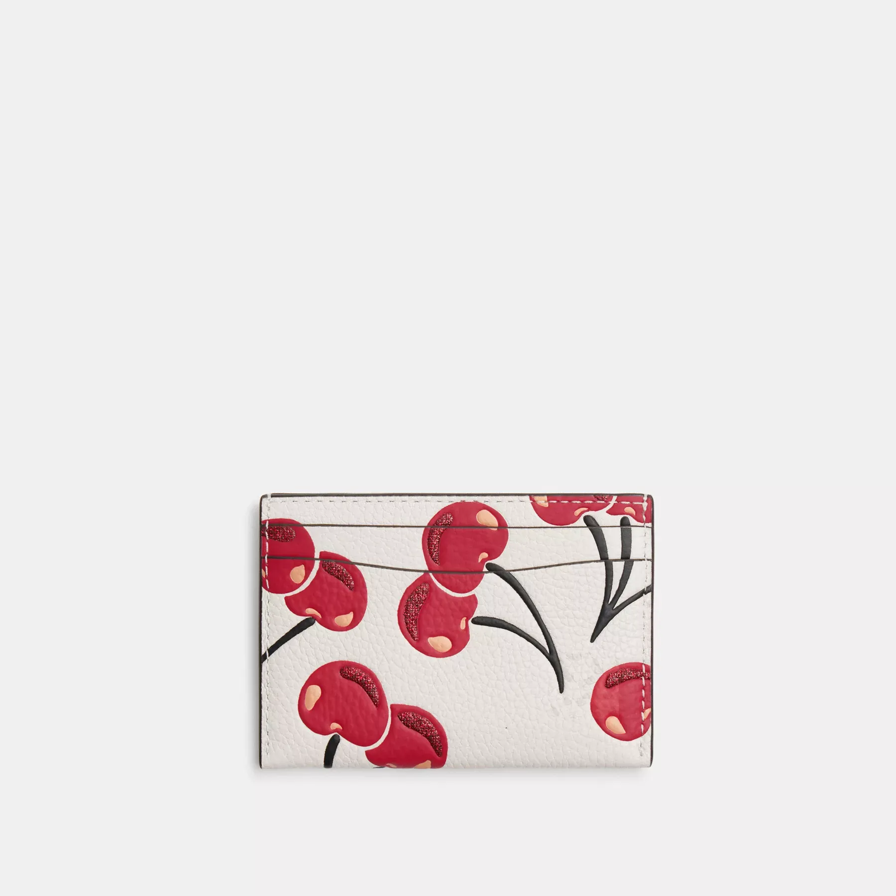 Essential Card Case With Cherry Print Chalk Multi