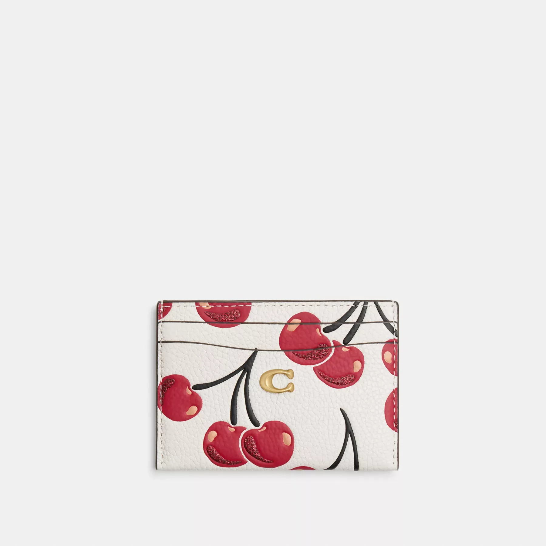 Essential Card Case With Cherry Print Chalk Multi