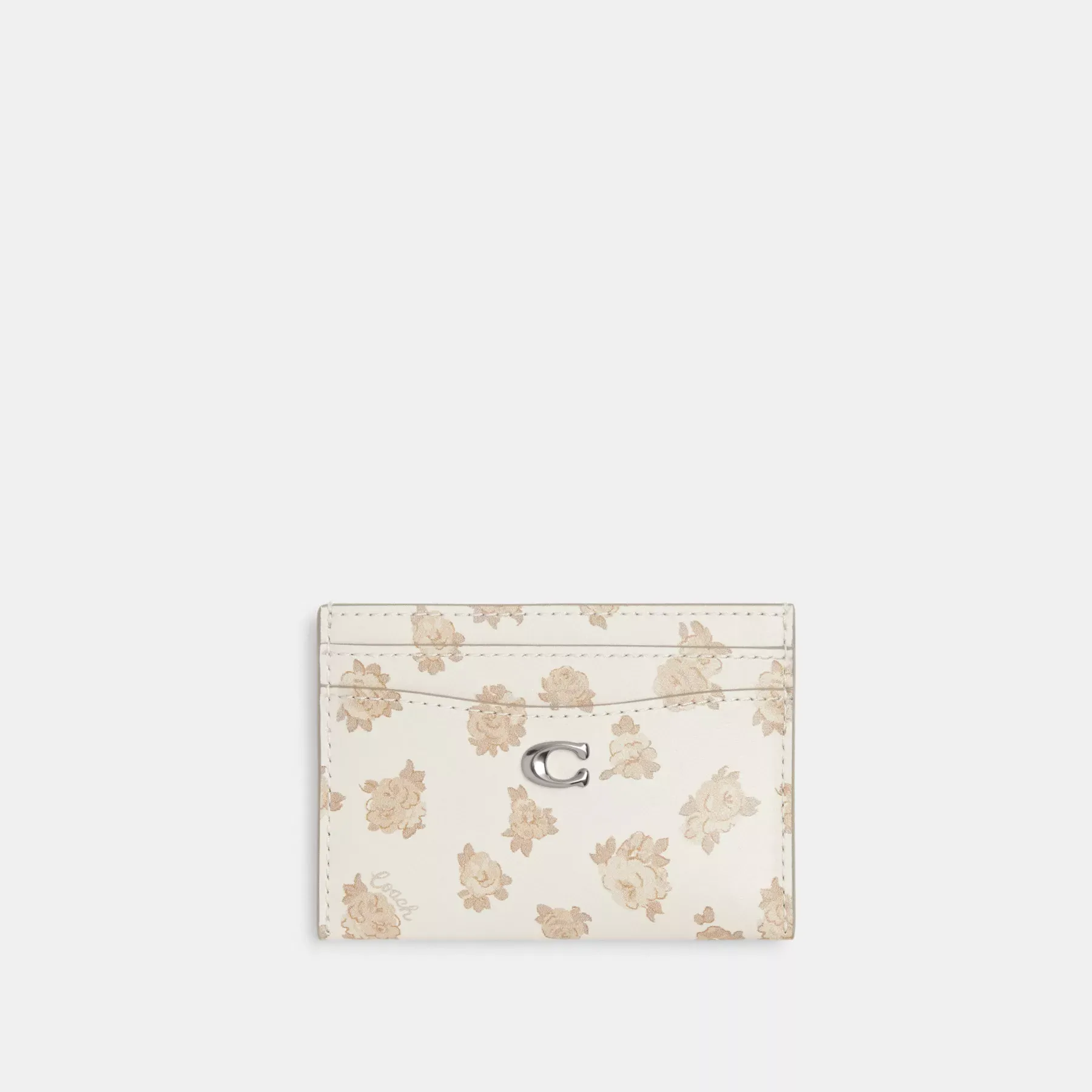 Essential Card Case With Floral Print Chalk Multi