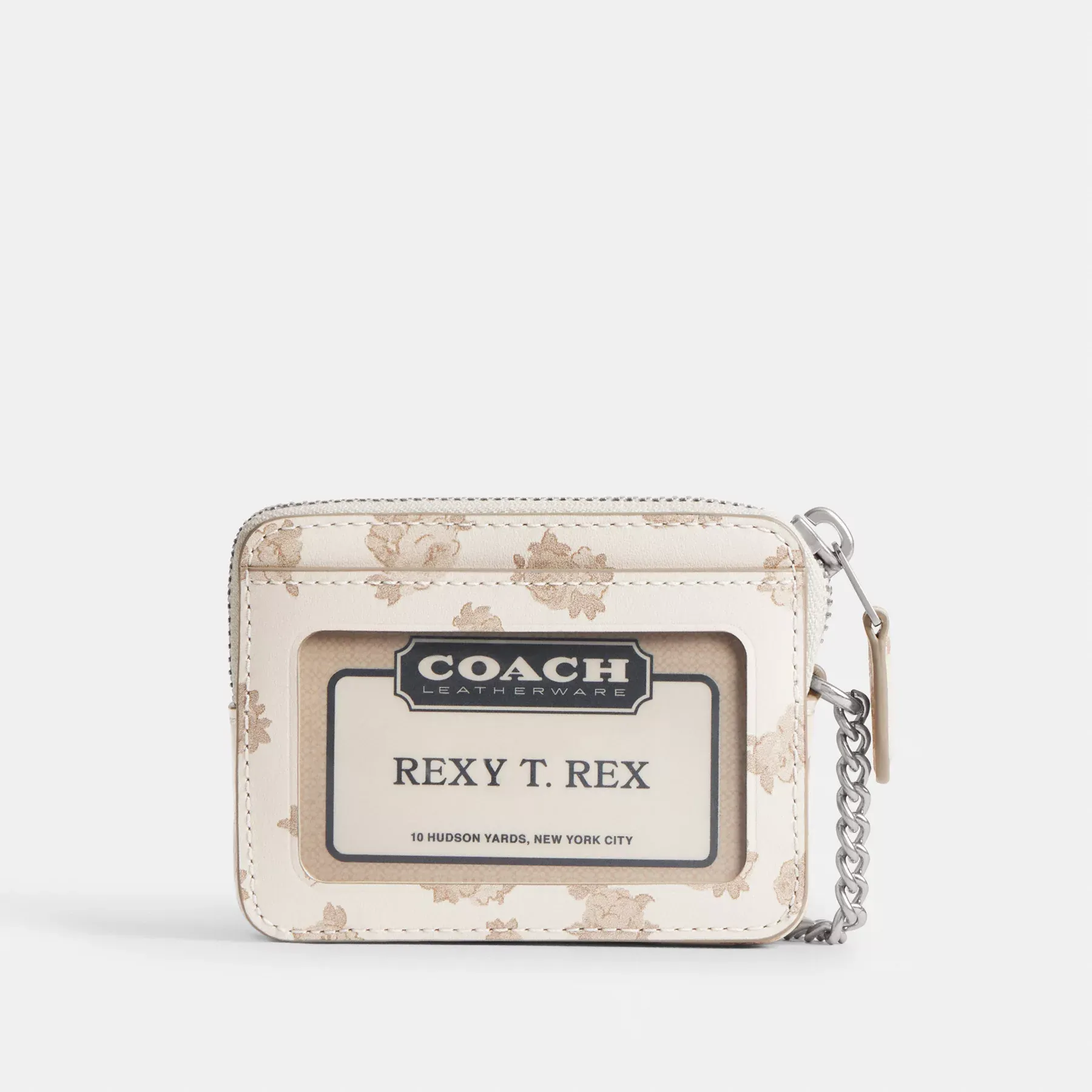 Essential Chain Card Case With Floral Print Chalk Multi