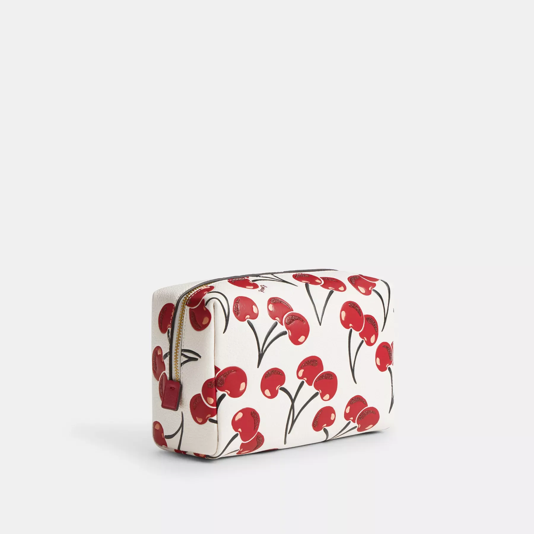 Essential Cosmetic Pouch With Cherry Print Chalk Multi