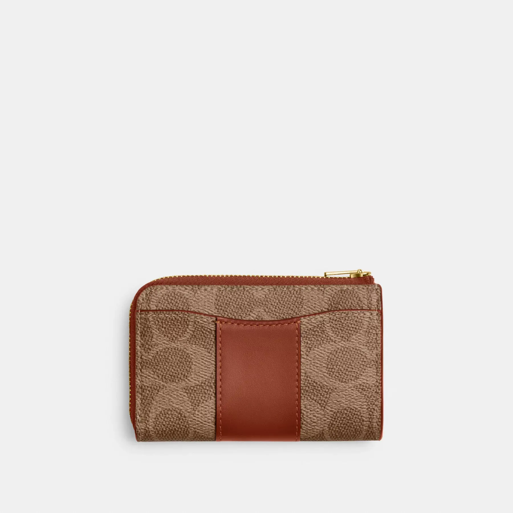 Essential L-Zip Key Case In Signature Canvas Tan Caramel