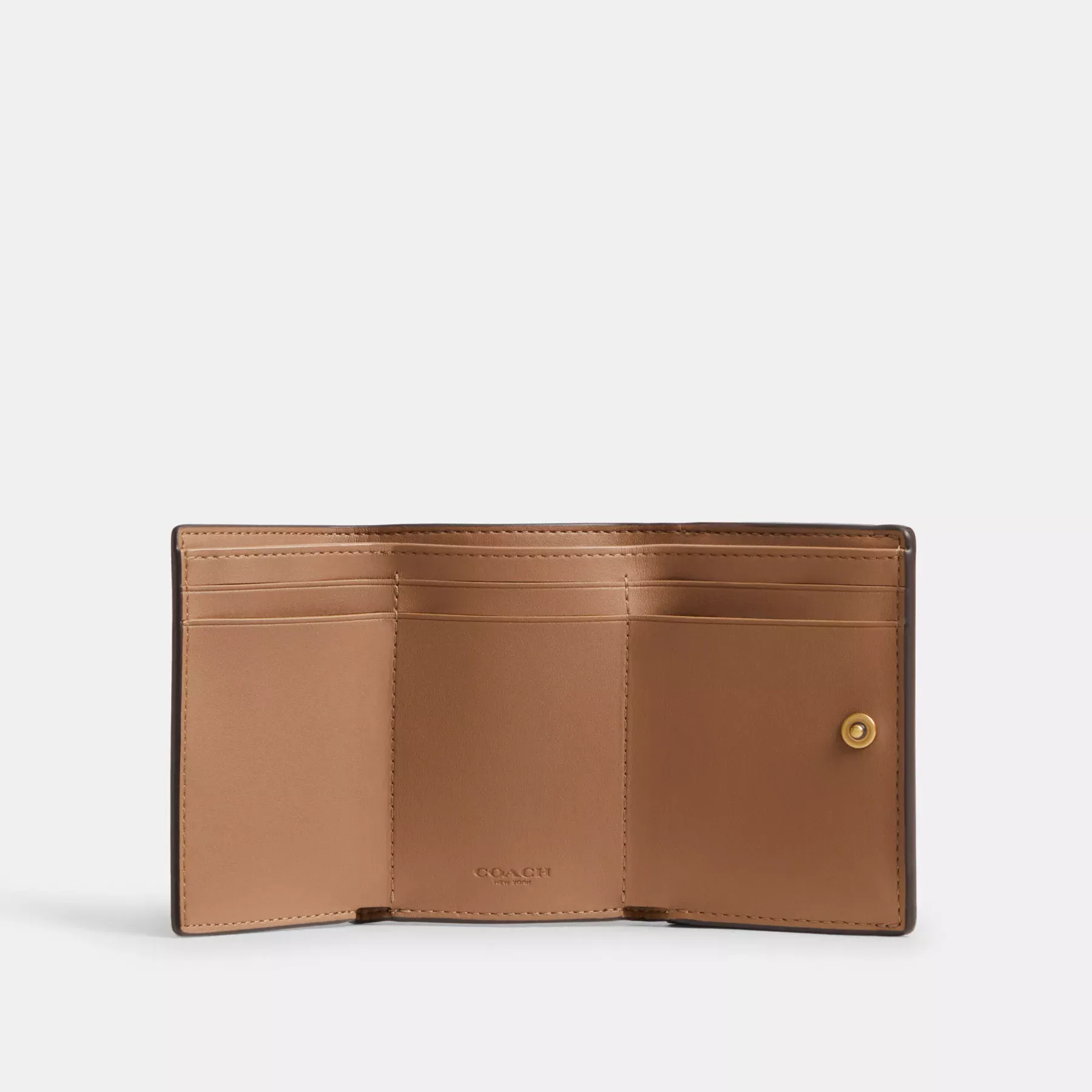 Essential Mini Trifold Wallet With Horse And Carriage Print Black Brown