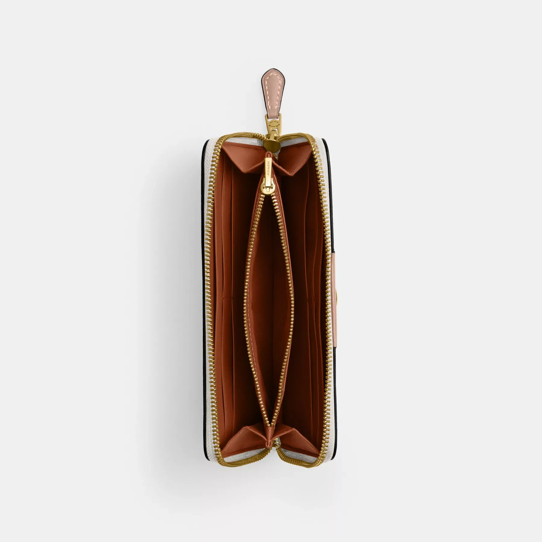 Essential Slim Accordion Zip Wallet With Horse And Carriage Print Chalk Taupe