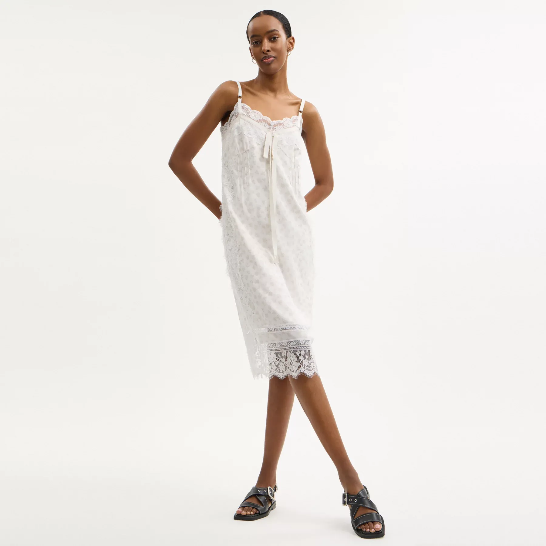 Floral Lace Dress White Multi