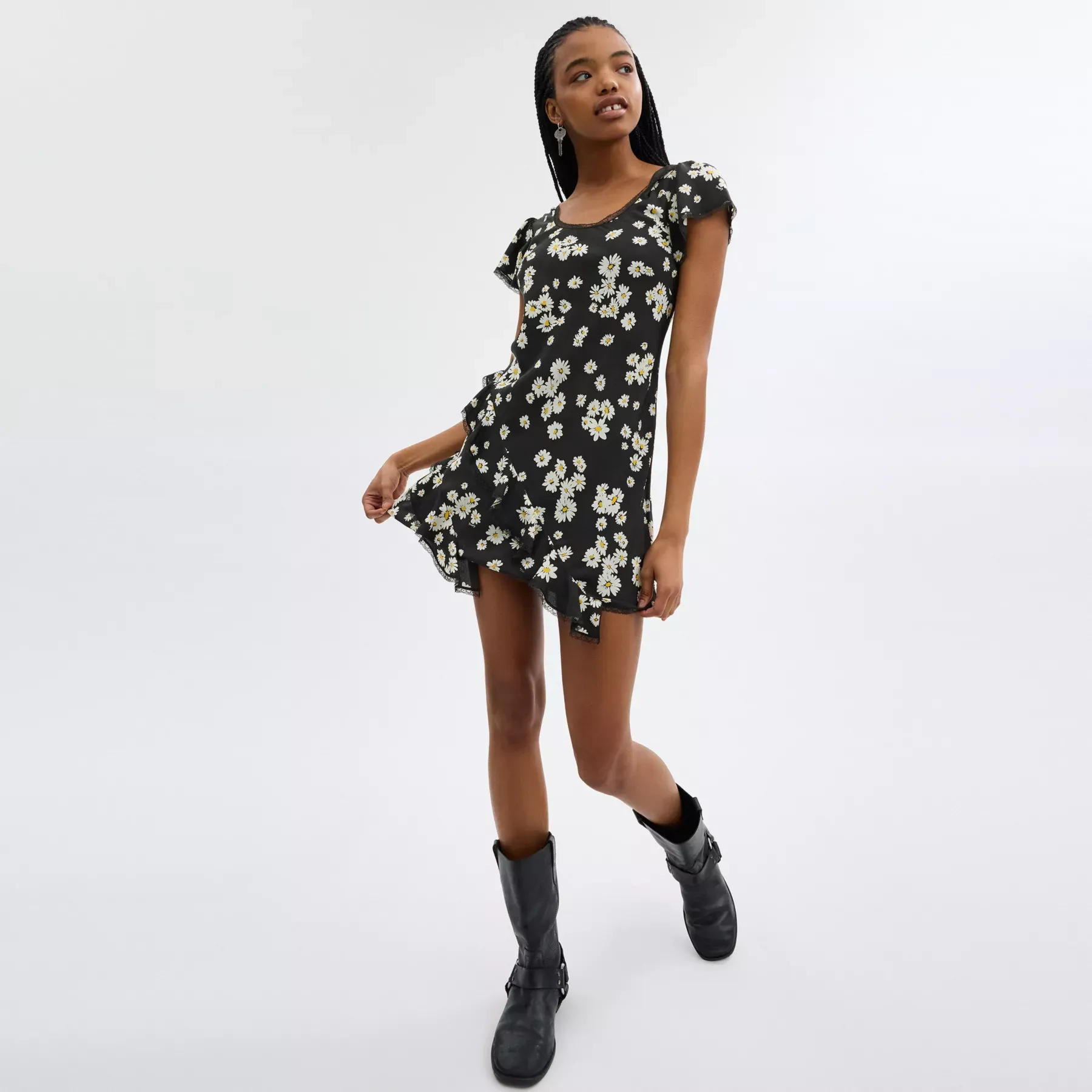 Floral Mini Dress Black Multi