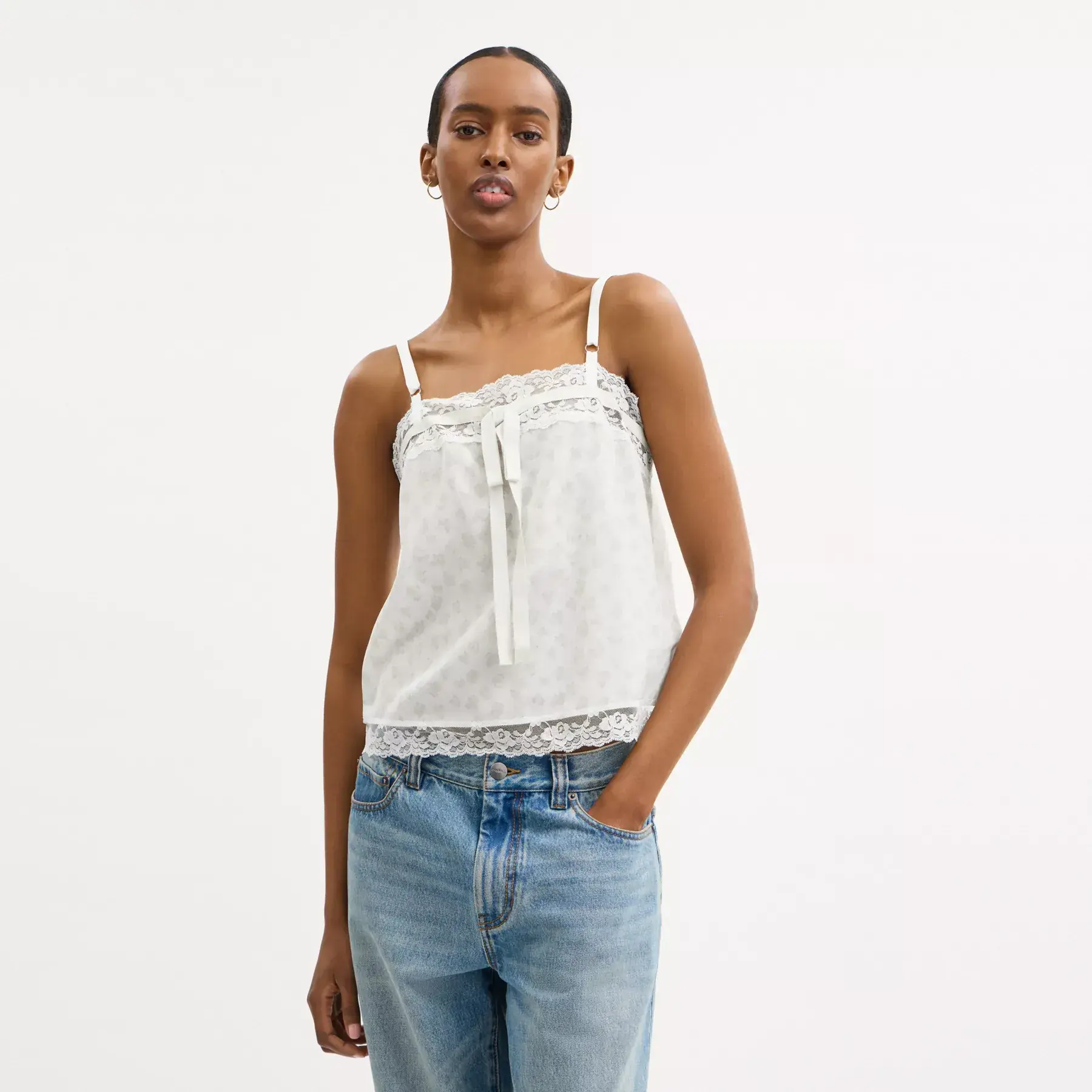 Floral Silk Top White Multi Floral Silk Top White Multi