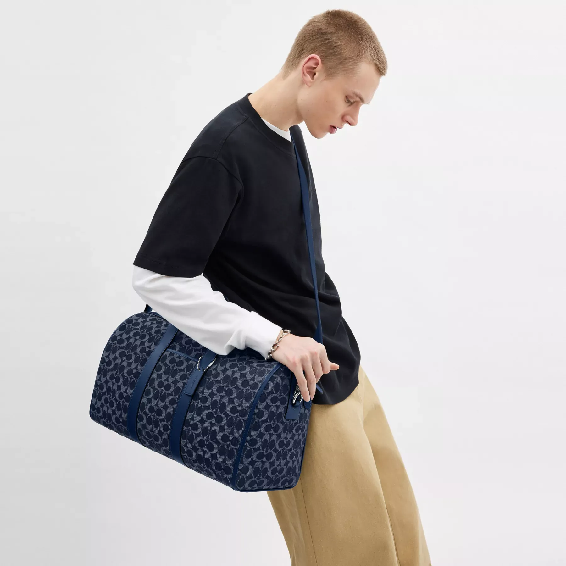 Gotham Duffle 45 In Signature Denim Deep Blue Gotham Duffle 45 In Signature Denim Deep Blue