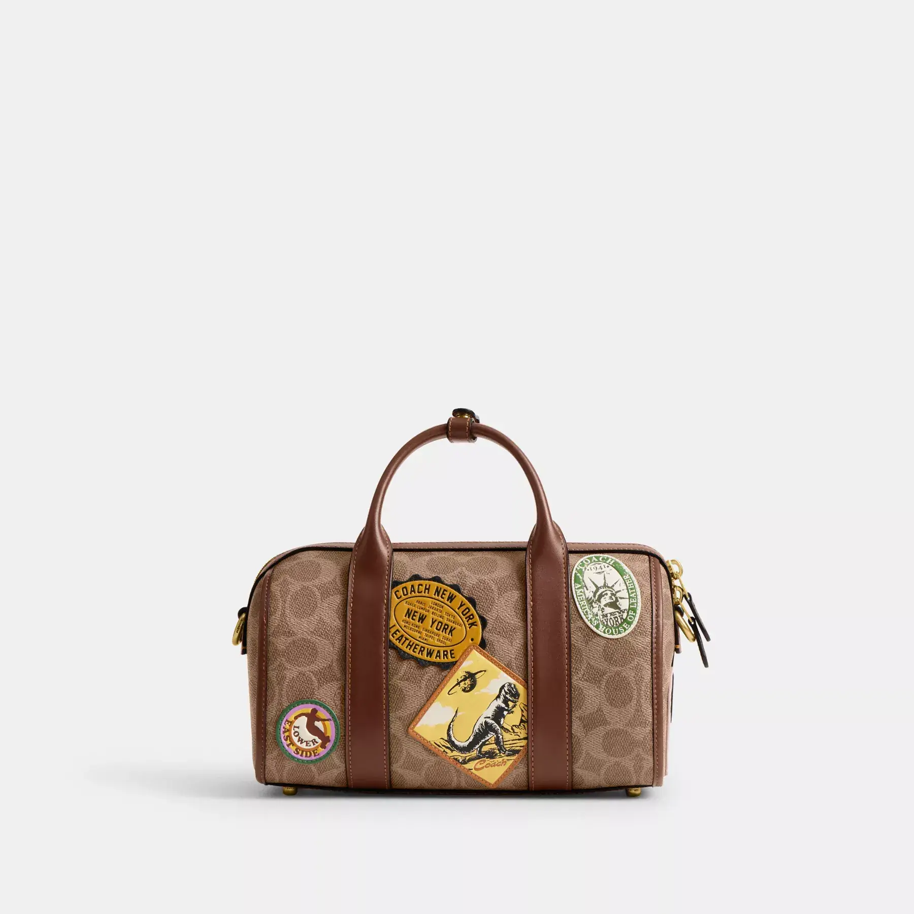 Gotham Duffle Bag 24 In Signature Canvas With Patches Tan Multi