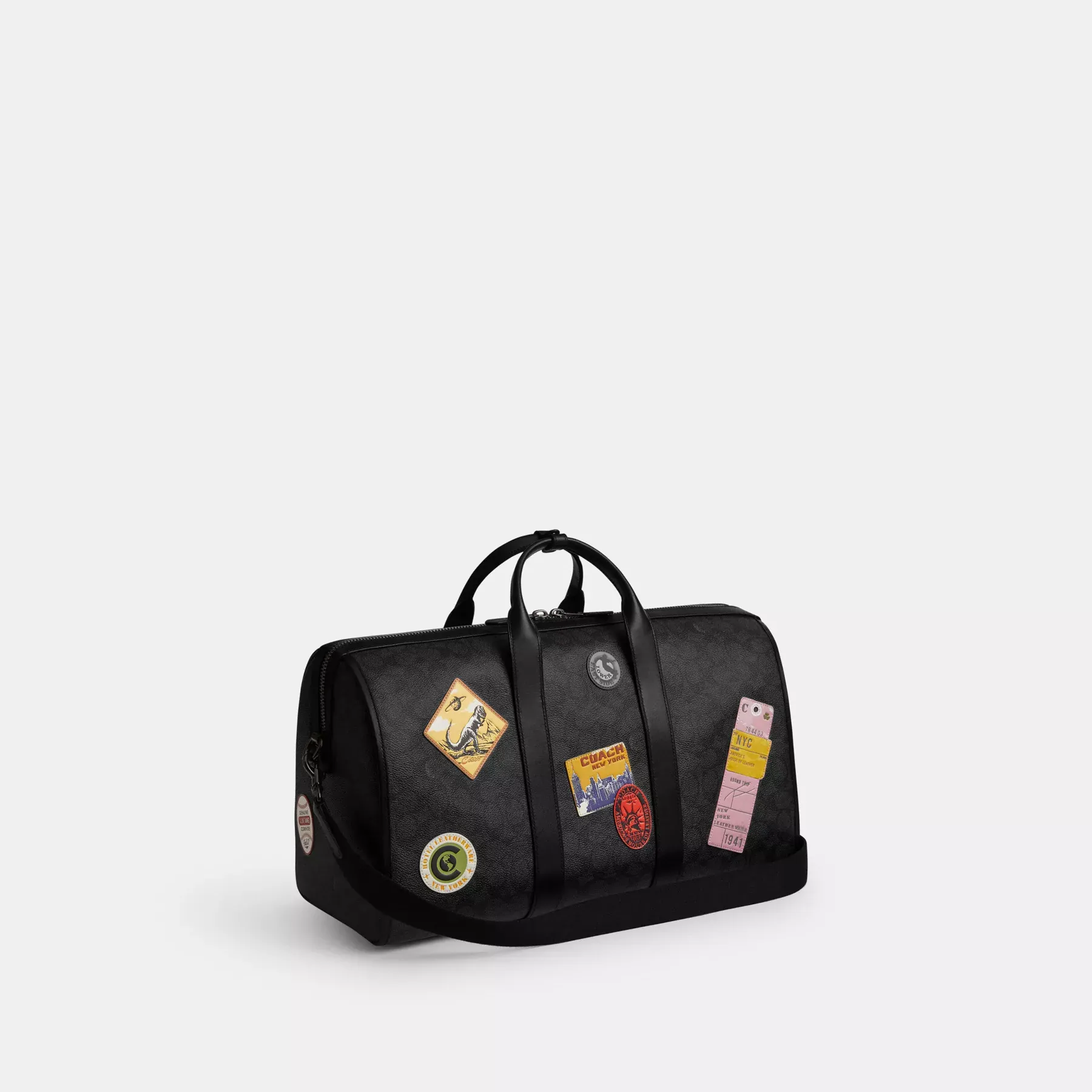 Gotham Duffle Bag 45 In Signature Canvas With Patches Charcoal Multi