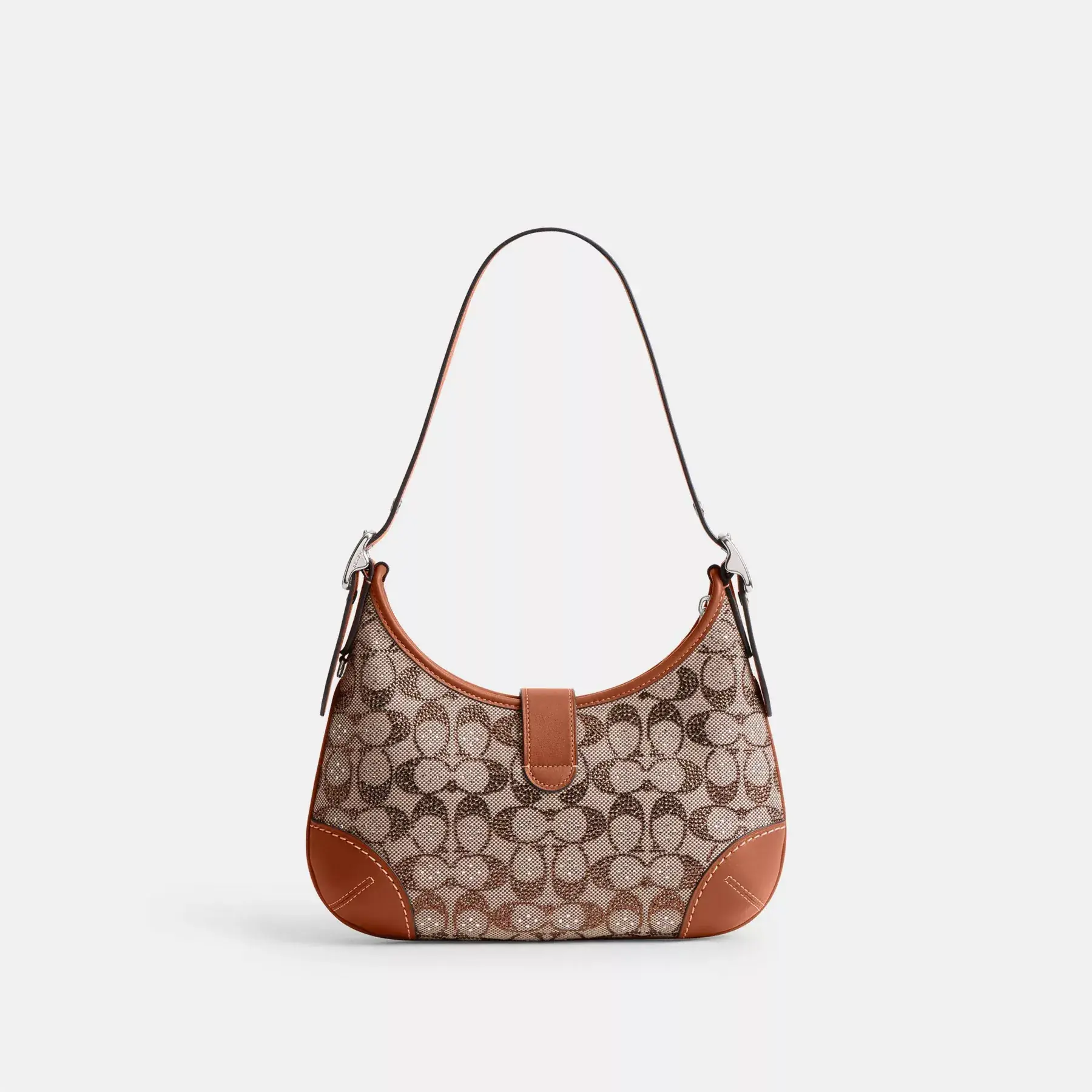 Hamptons Hobo Bag In Crystal Signature Jacquard Burnished Amber Hamptons Hobo Bag In Crystal Signature Jacquard Burnished Amber