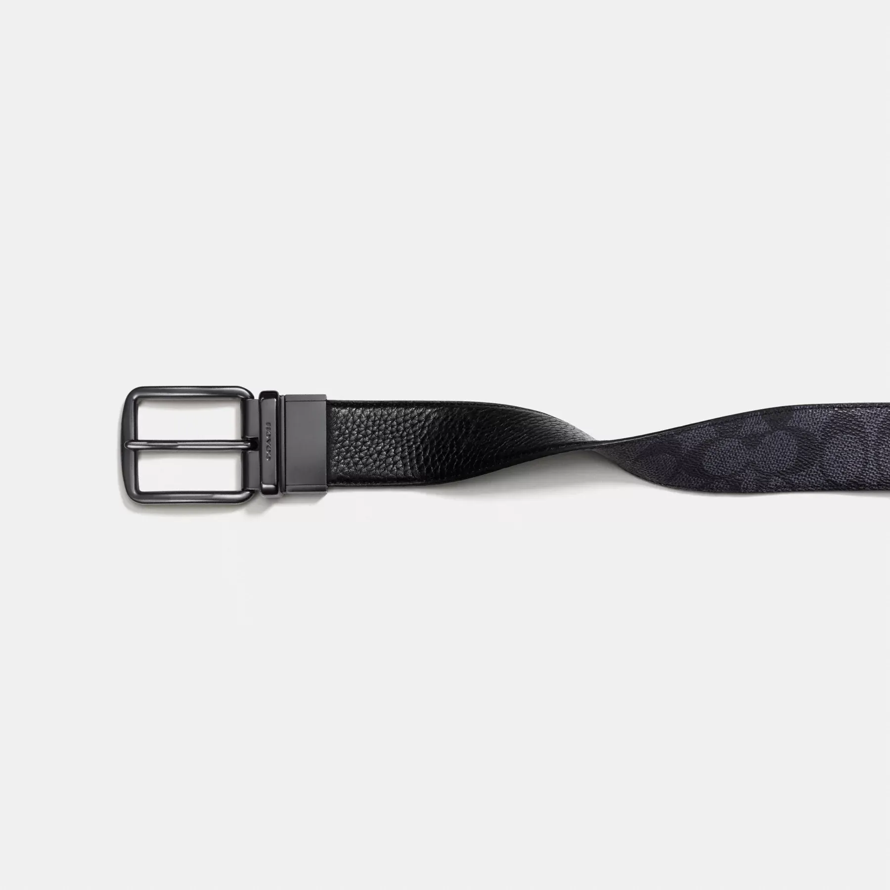 Harness Buckle Cut-To-Size Reversible Belt, 38mm Charcoal/Black